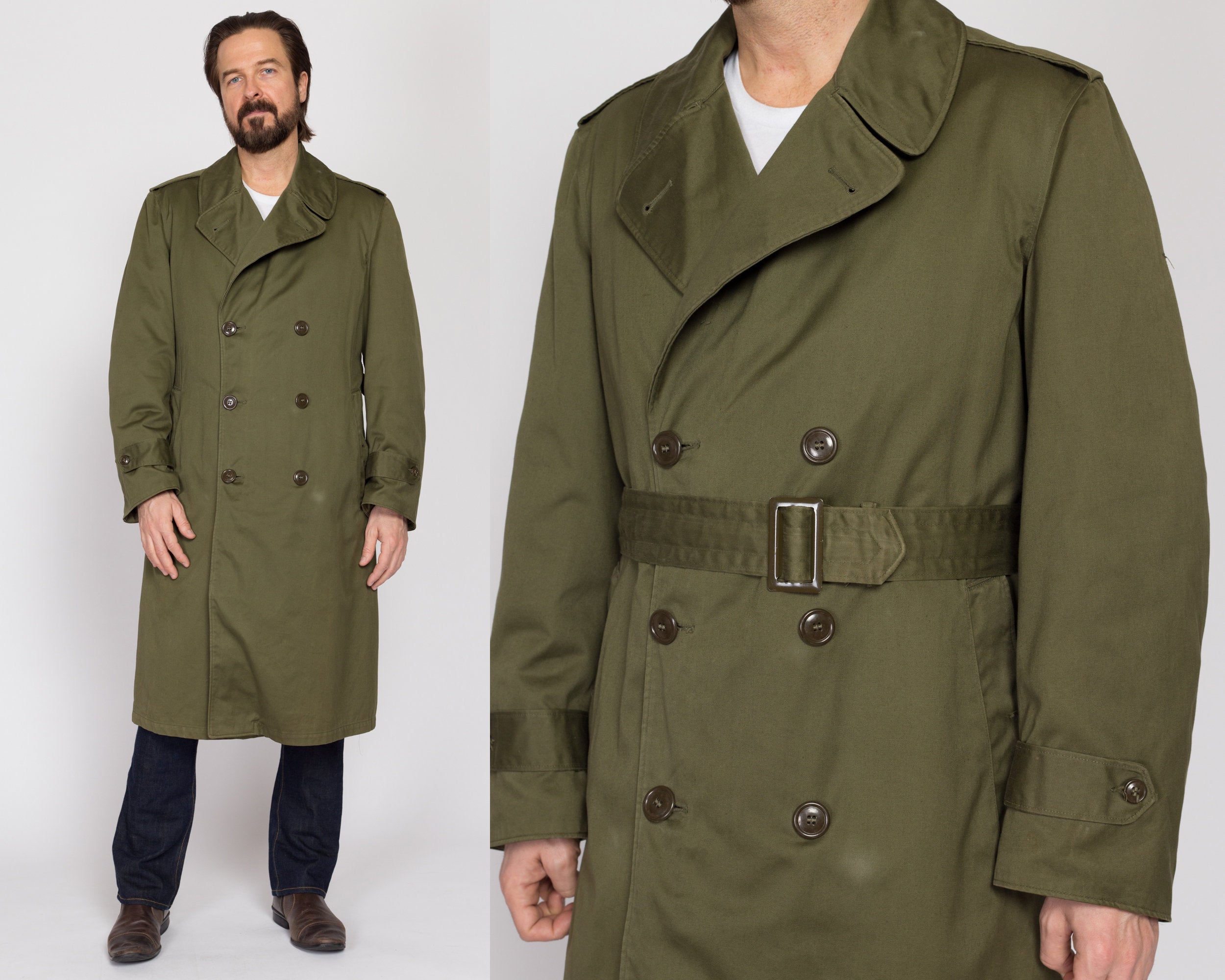 Medium 1950s US Army 107 Belted Trench Coat – Flying Apple Vintage