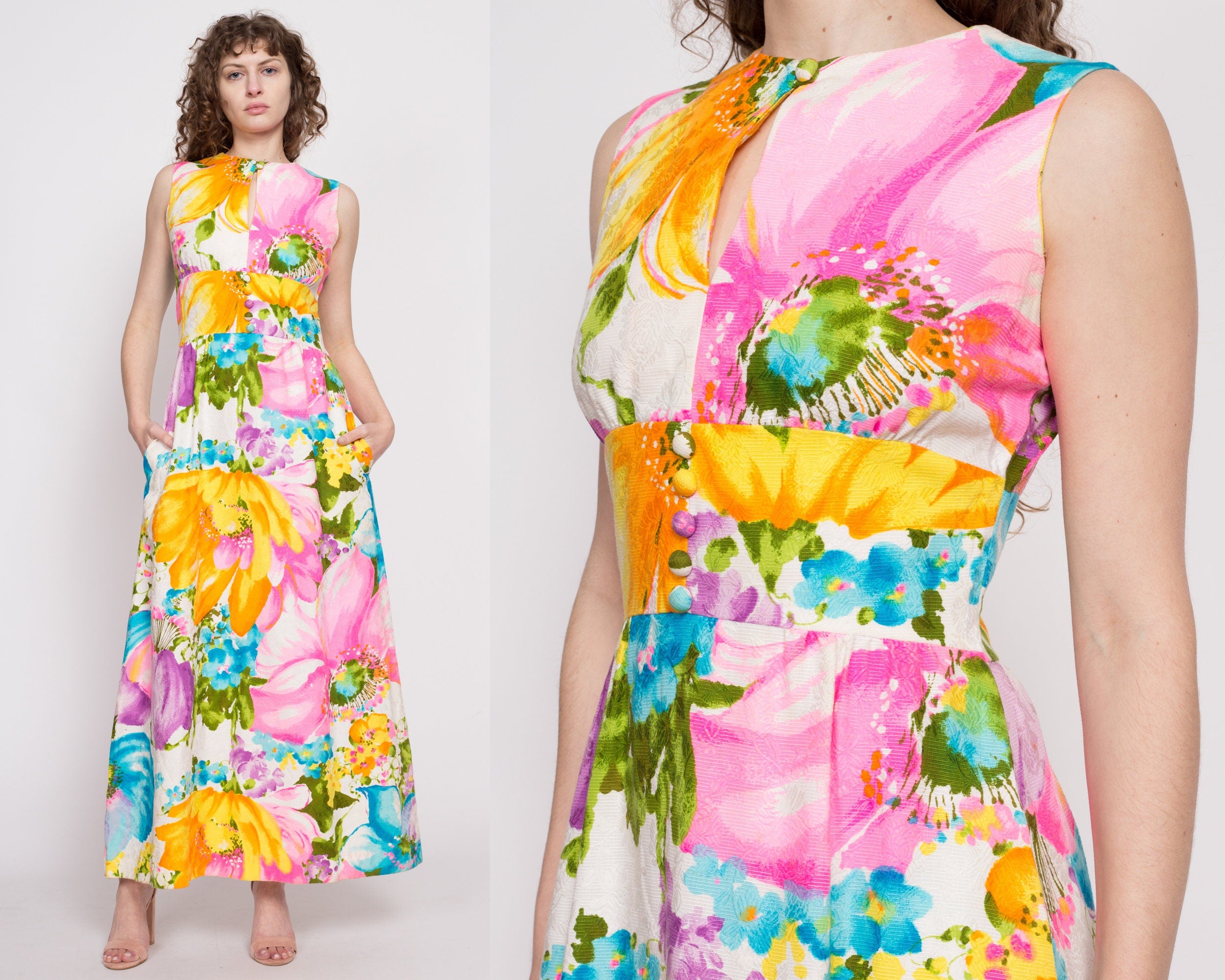 60s Tori Richard Honolulu Hawaiian Maxi Dress - Medium – Flying