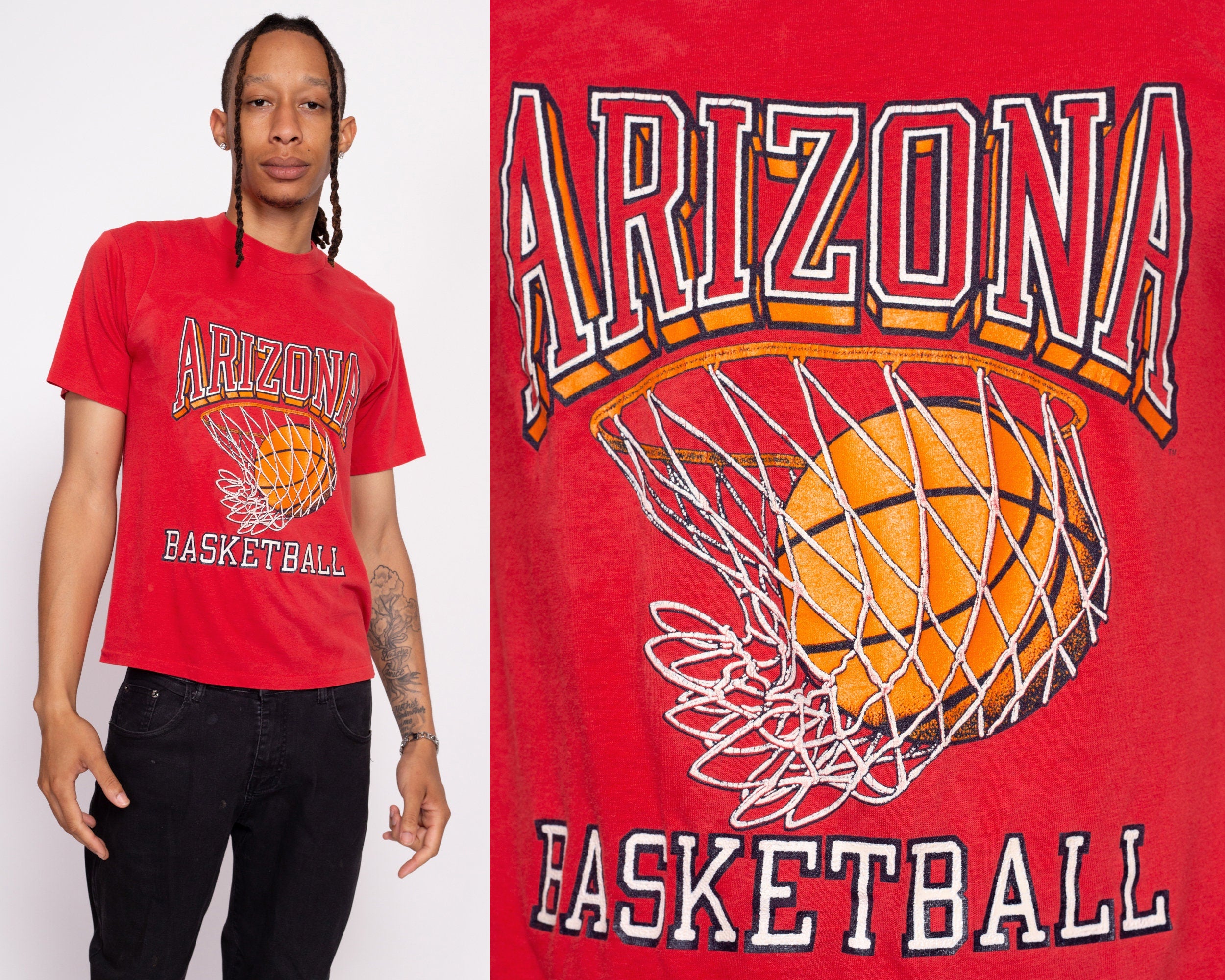 80s Arizona State Basketball T Shirt Vintage Men\'s Apple – Medium - Flying