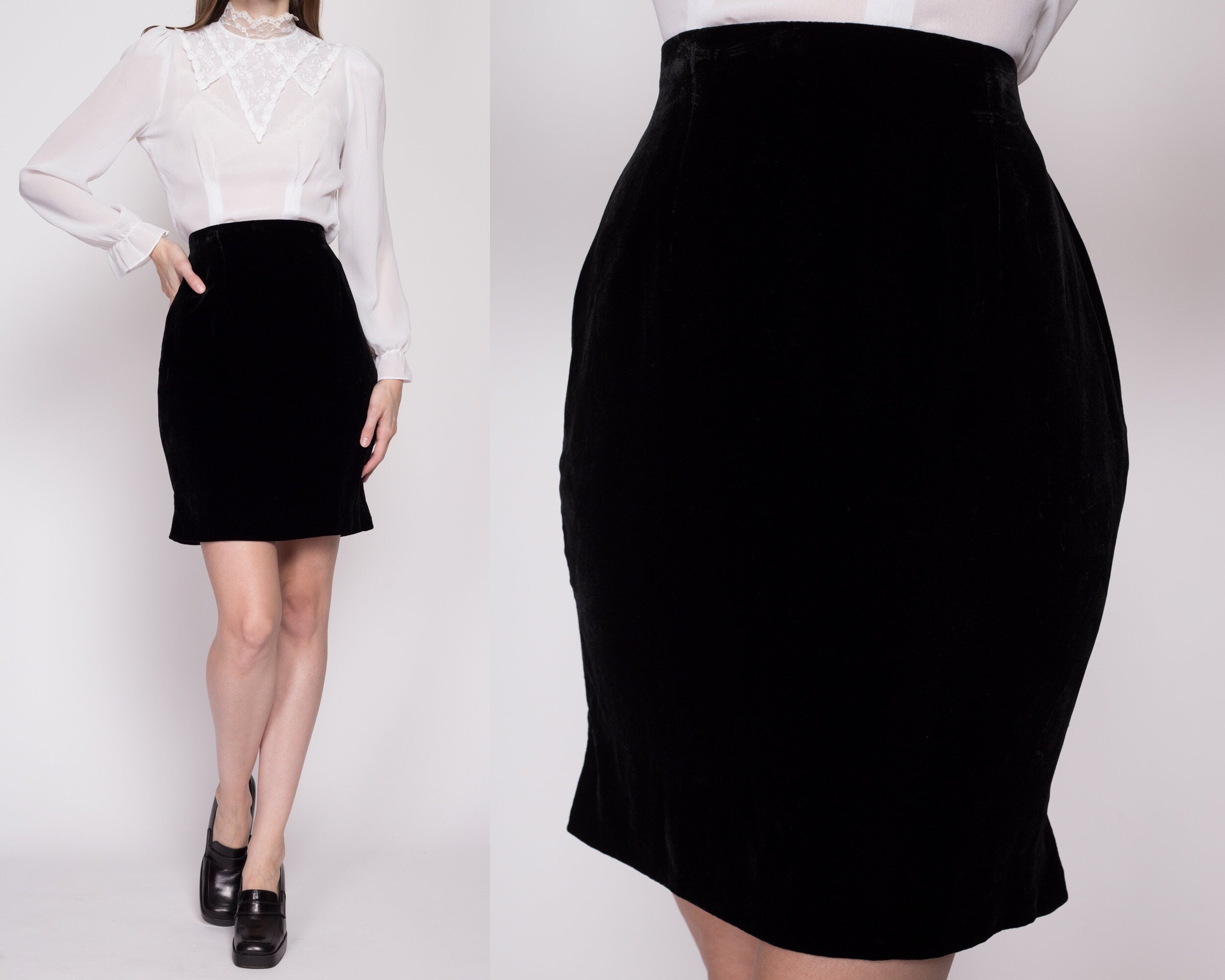 80s black shop mini skirt