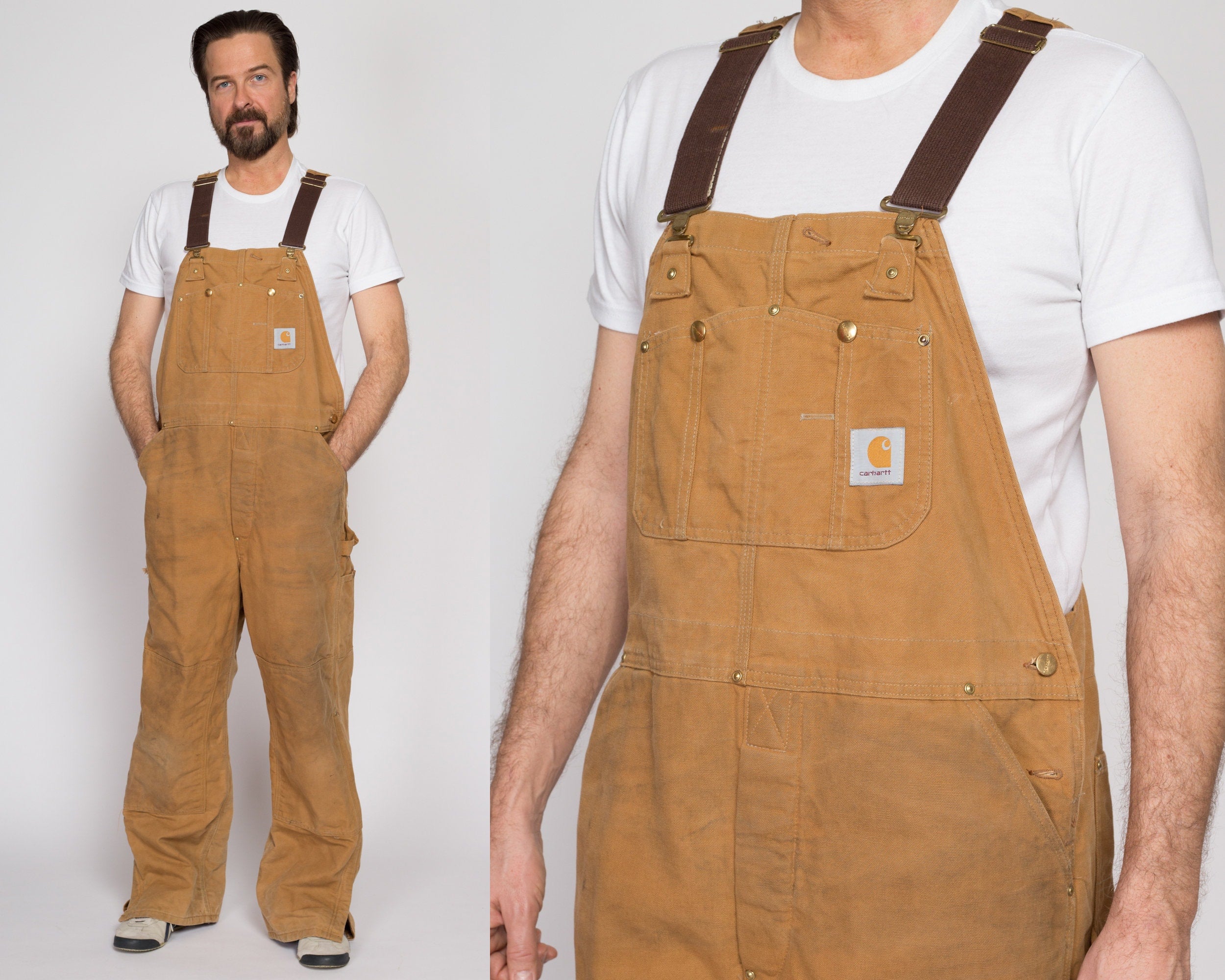 XL Vintage Carhartt Tan Insulated Overalls