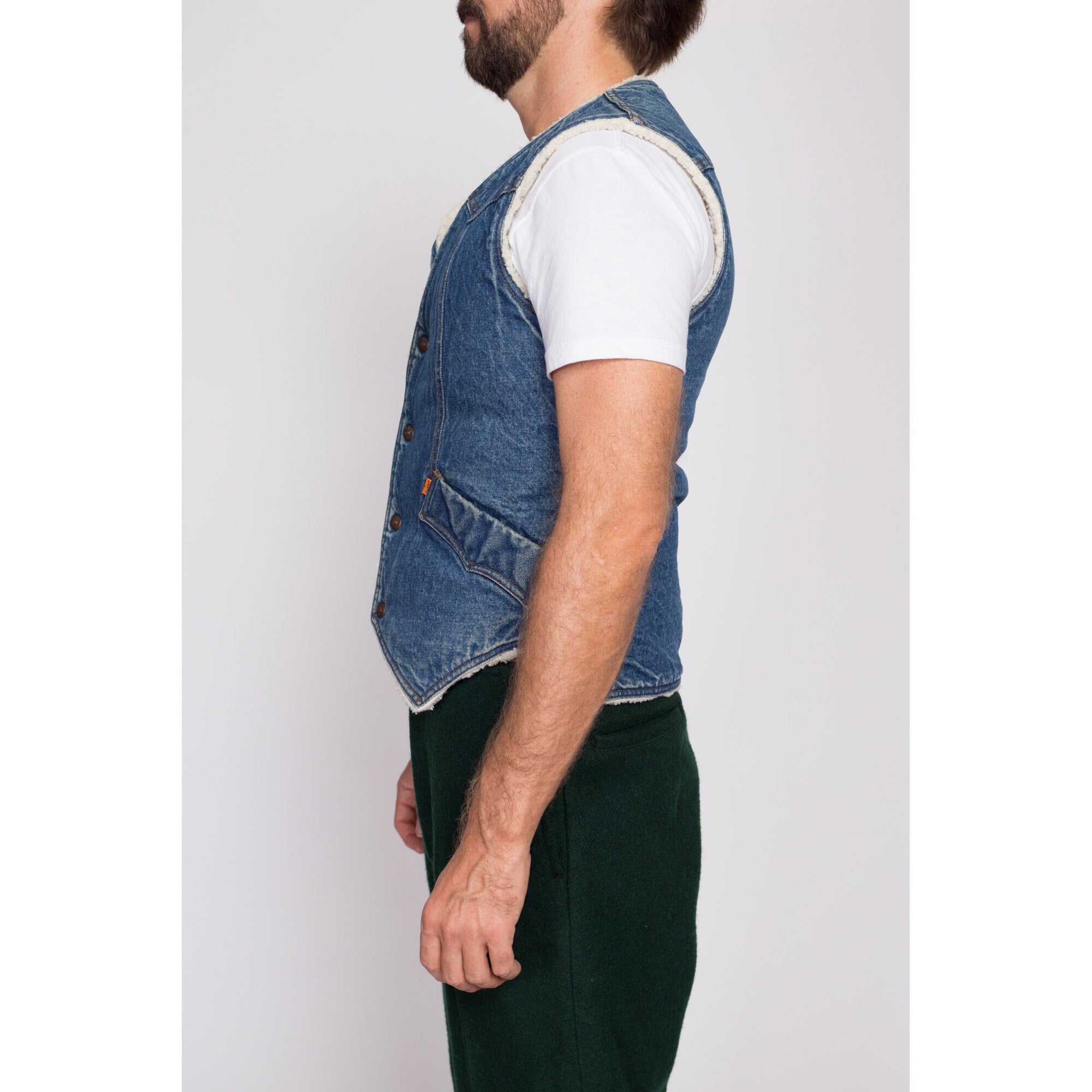 Vintage denim sale vest mens