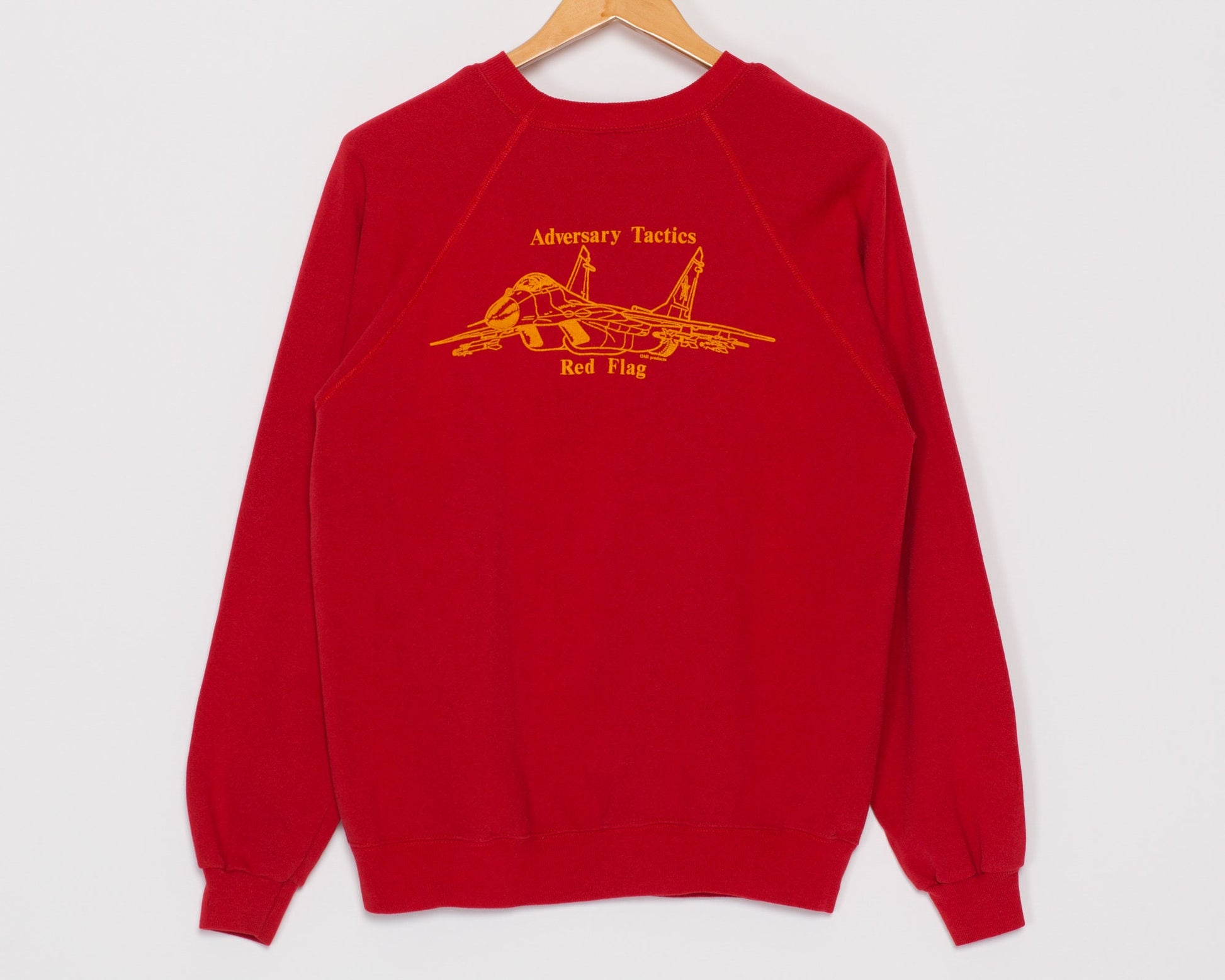 Large 80s Red Flag Fighter Jet Sweatshirt