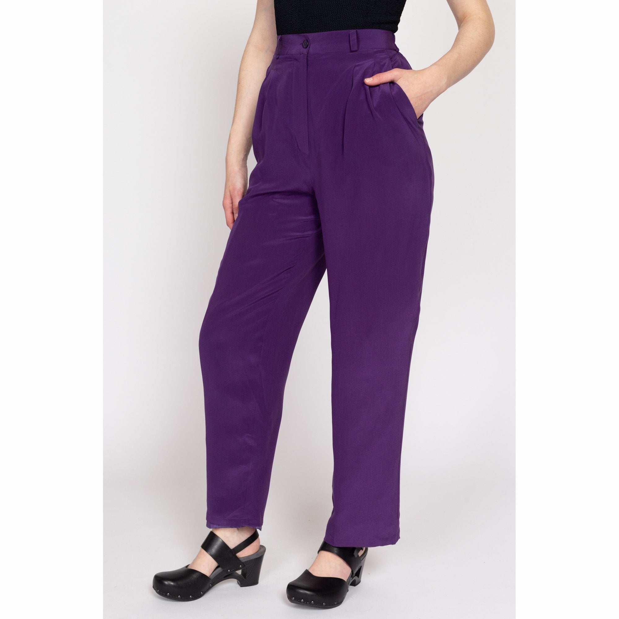Silk trousers Iceberg Purple size 42 IT in Silk - 37241995