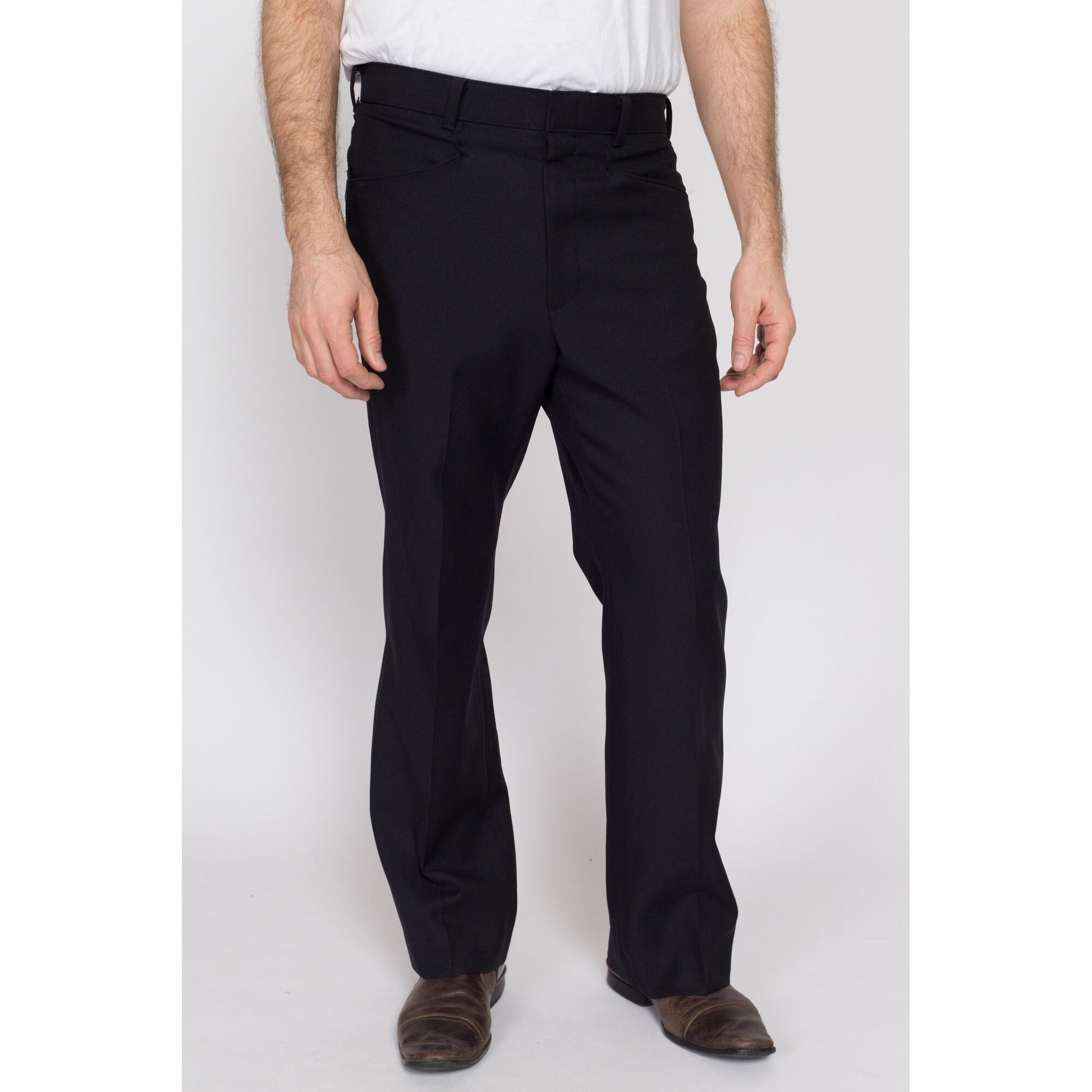 Lee Pants Trousers Size 33X30 Straight Leg Flat Front Black Mens Classic Fit