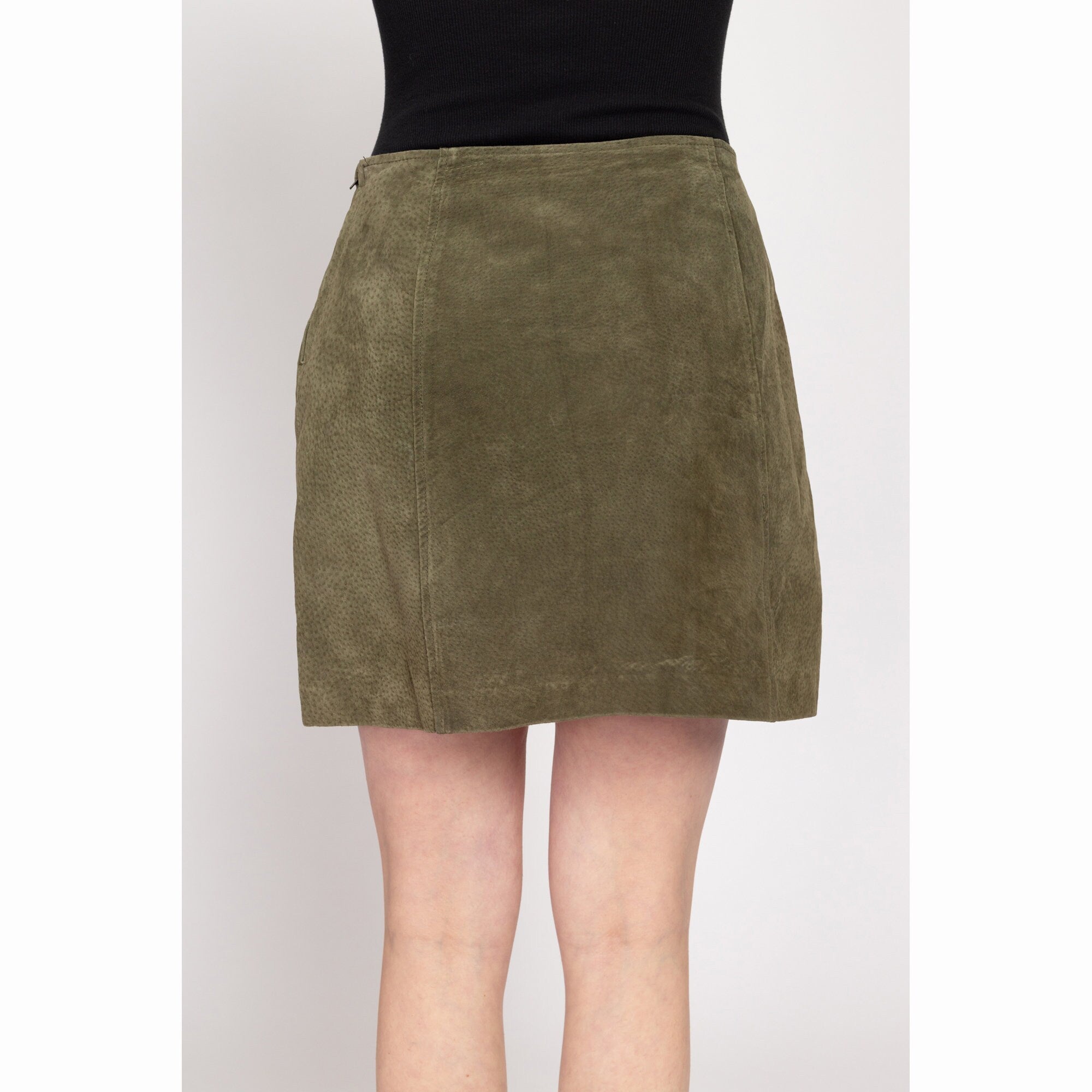 Olive green skirts vintage best sale