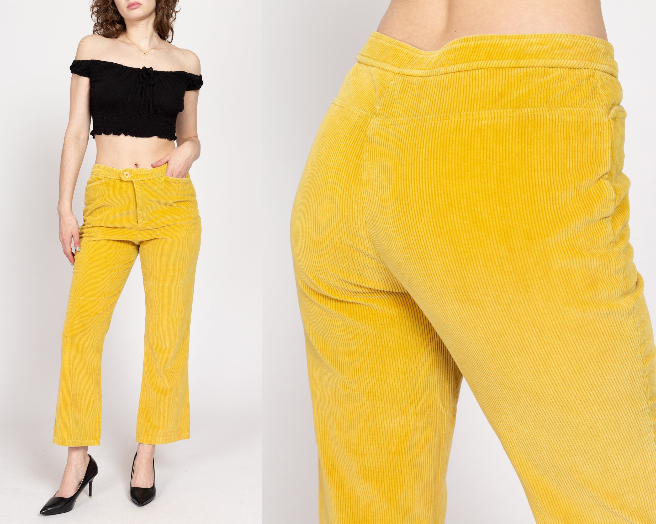 Flare pants yellow hotsell