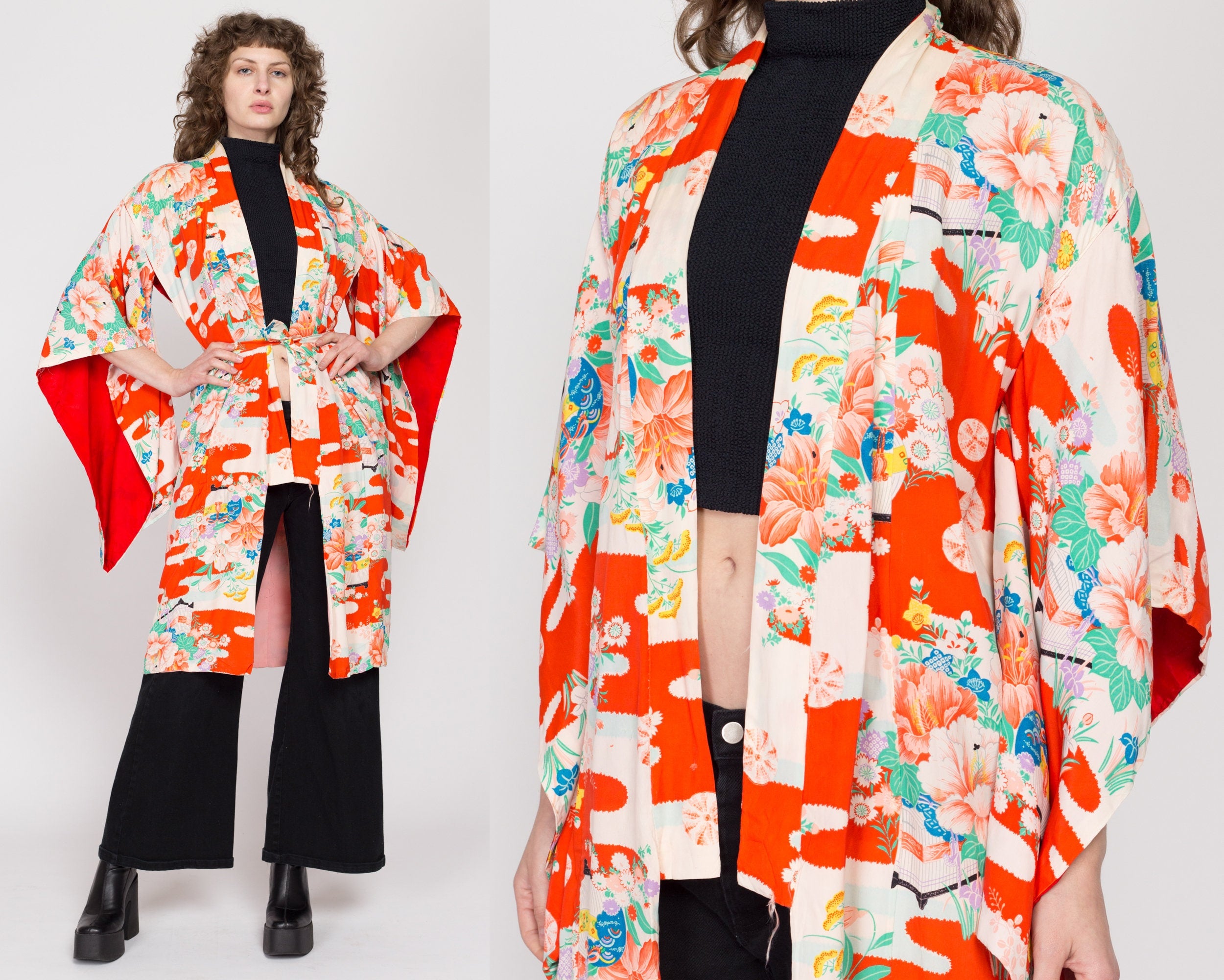 Floral print kimono jacket hotsell