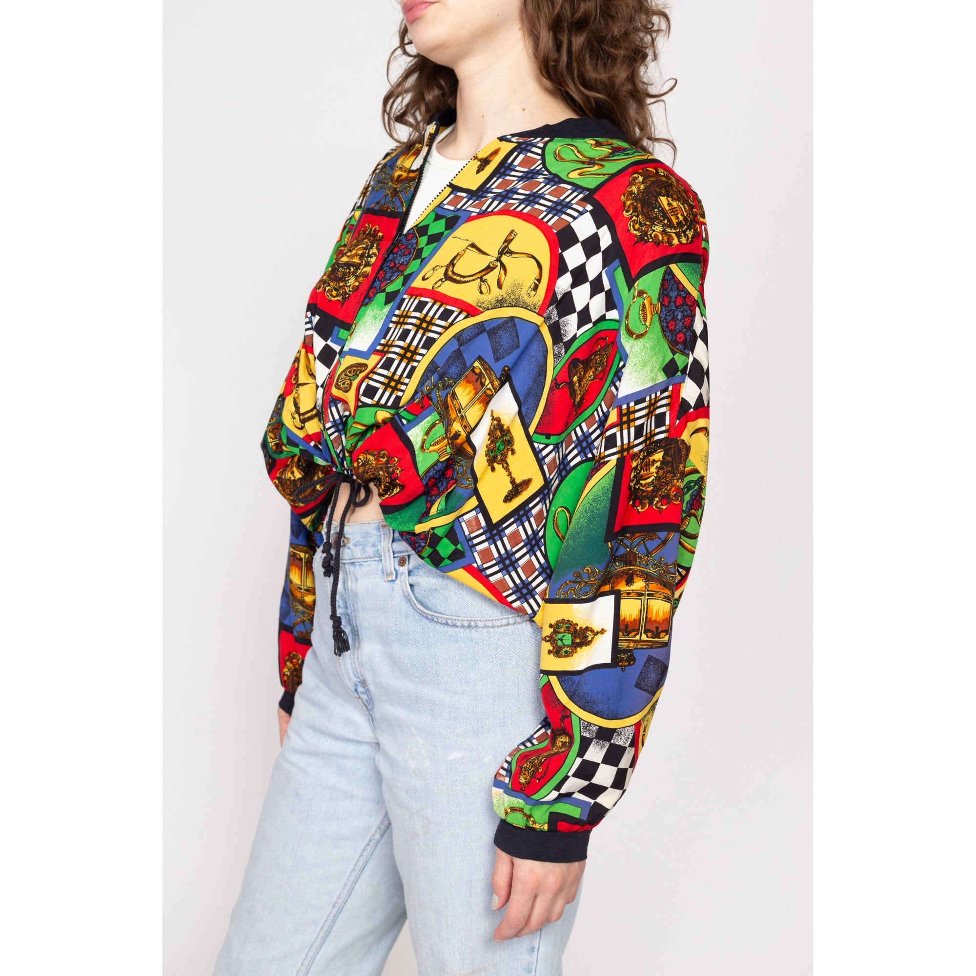 Baroque print bomber jacket best sale