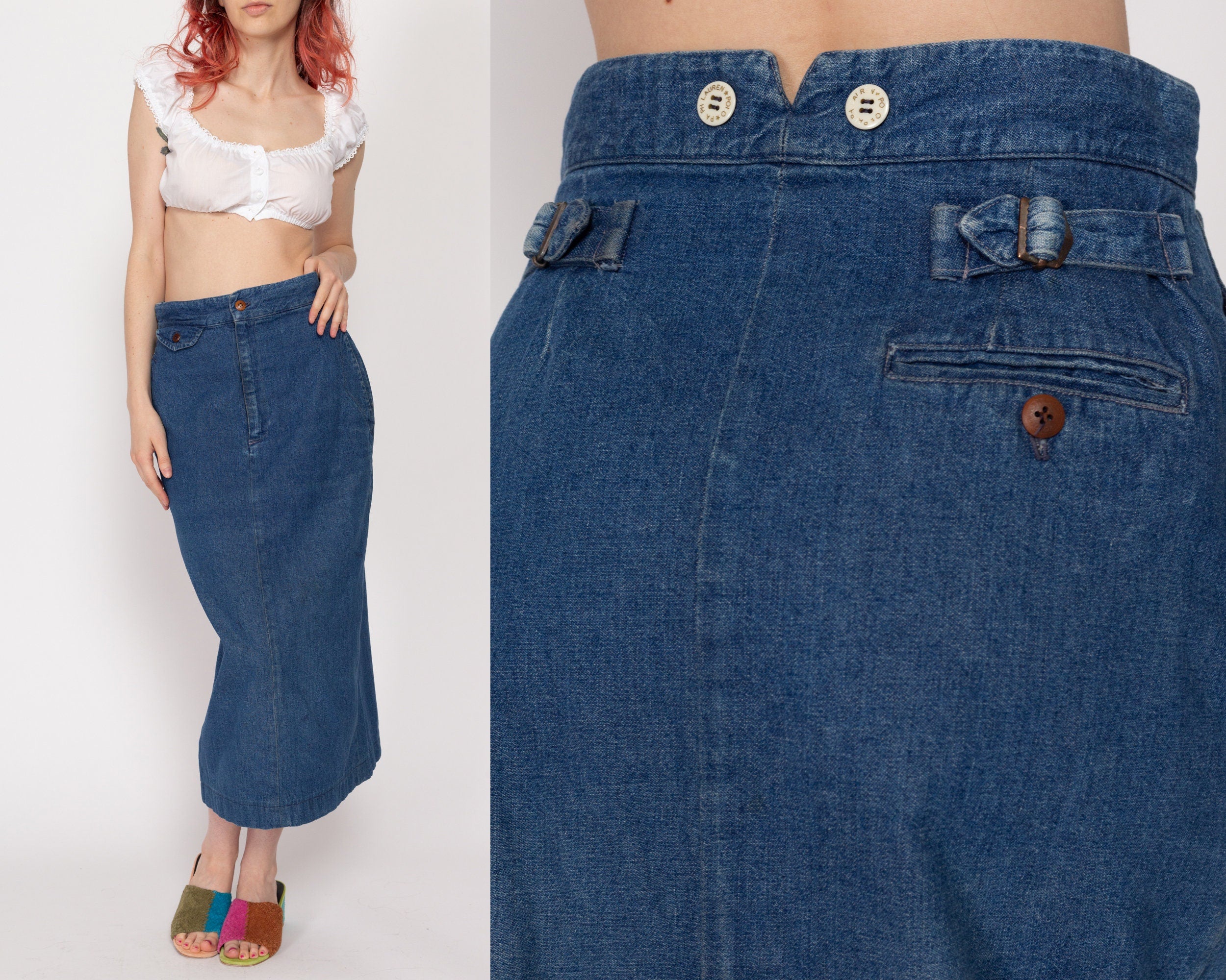 Ralph lauren denim skirt best sale