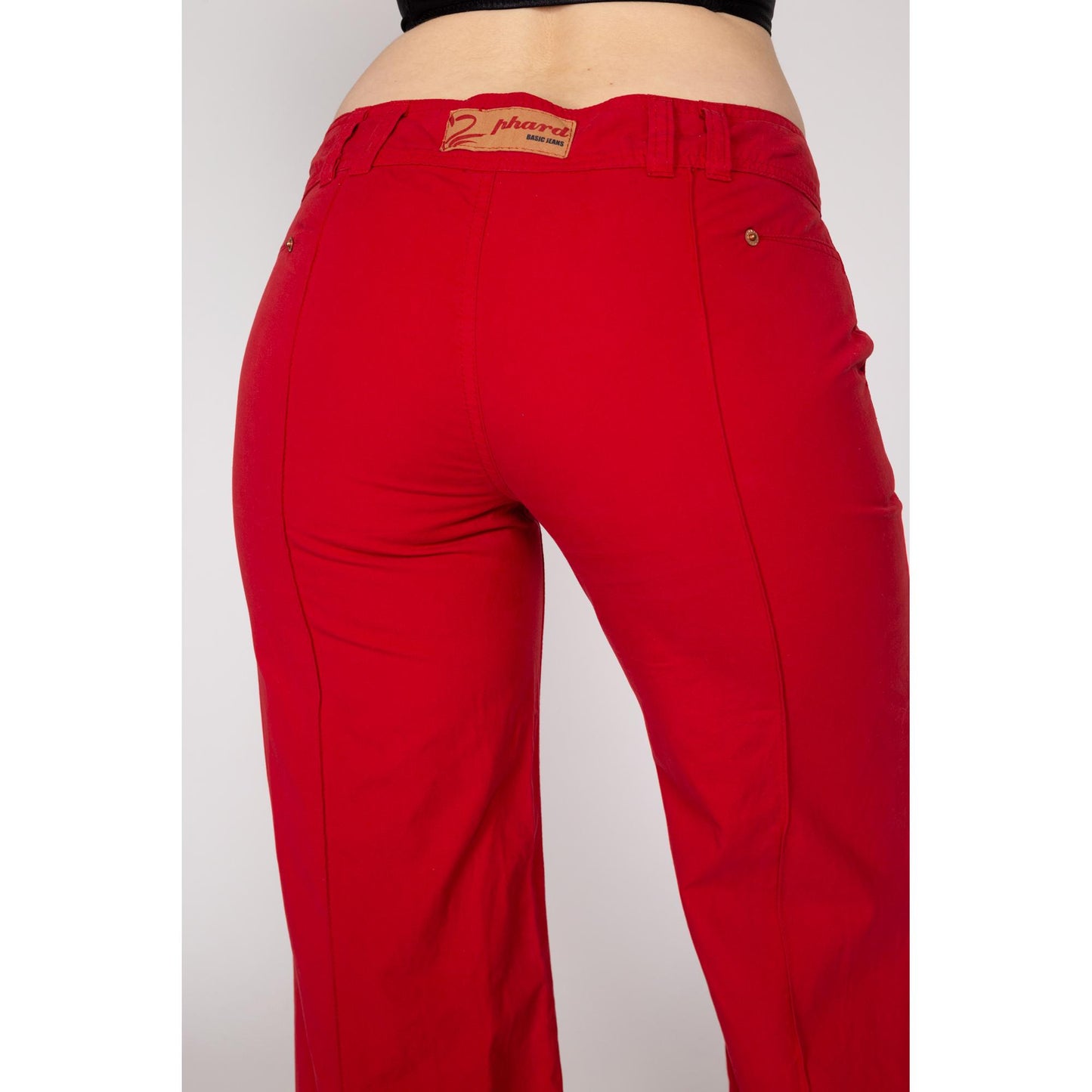 Medium Y2K Red Low Rise Wide Leg Flares | Retro Vintage Flared Palazzo Pants