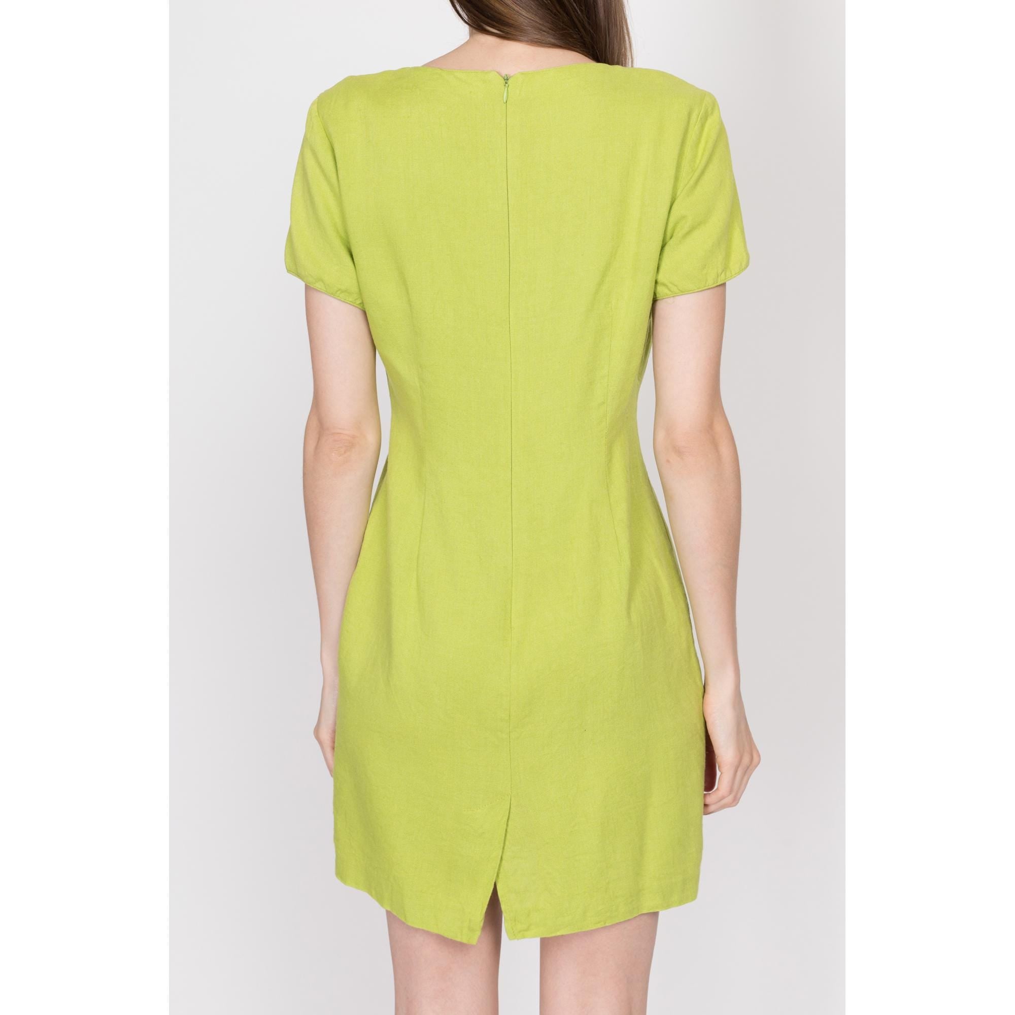 Petite Medium 80s Lime Green Mini Cocktail Dress – Flying Apple Vintage