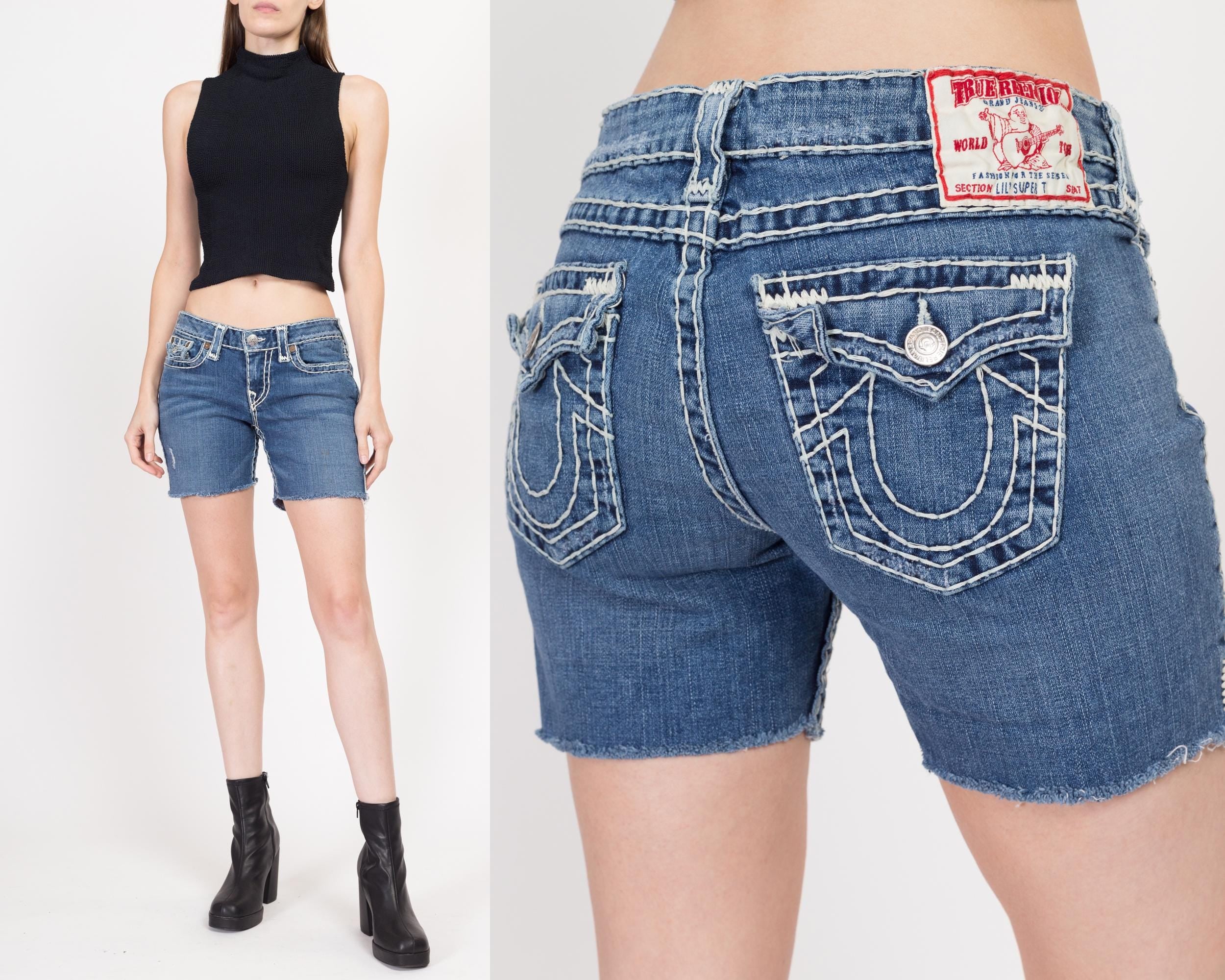 Jean shorts true religion on sale