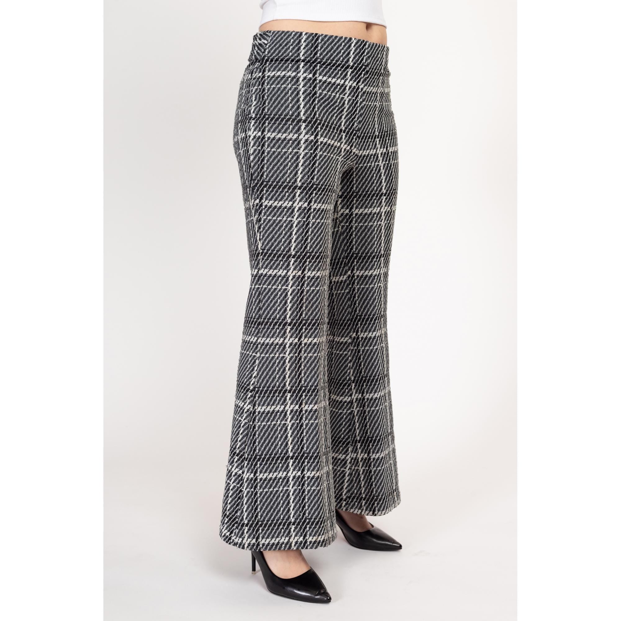 Plaid flared shops pants