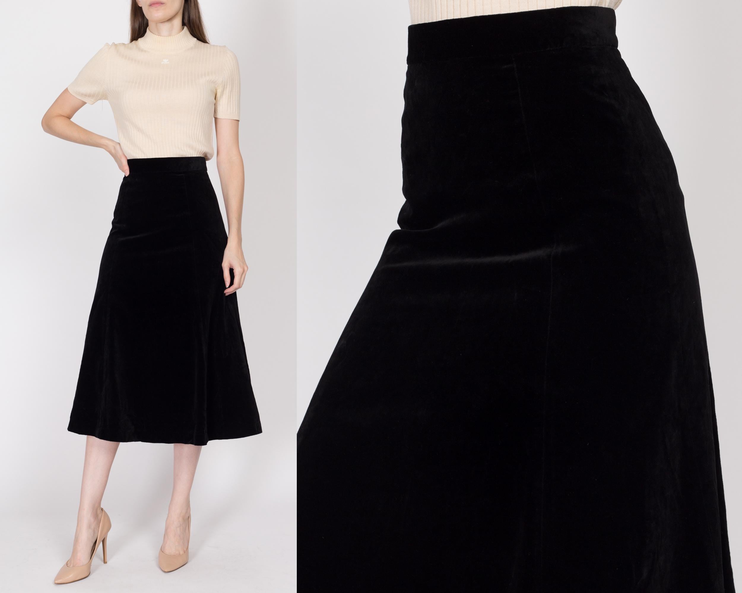 Black velvet a line skirt best sale