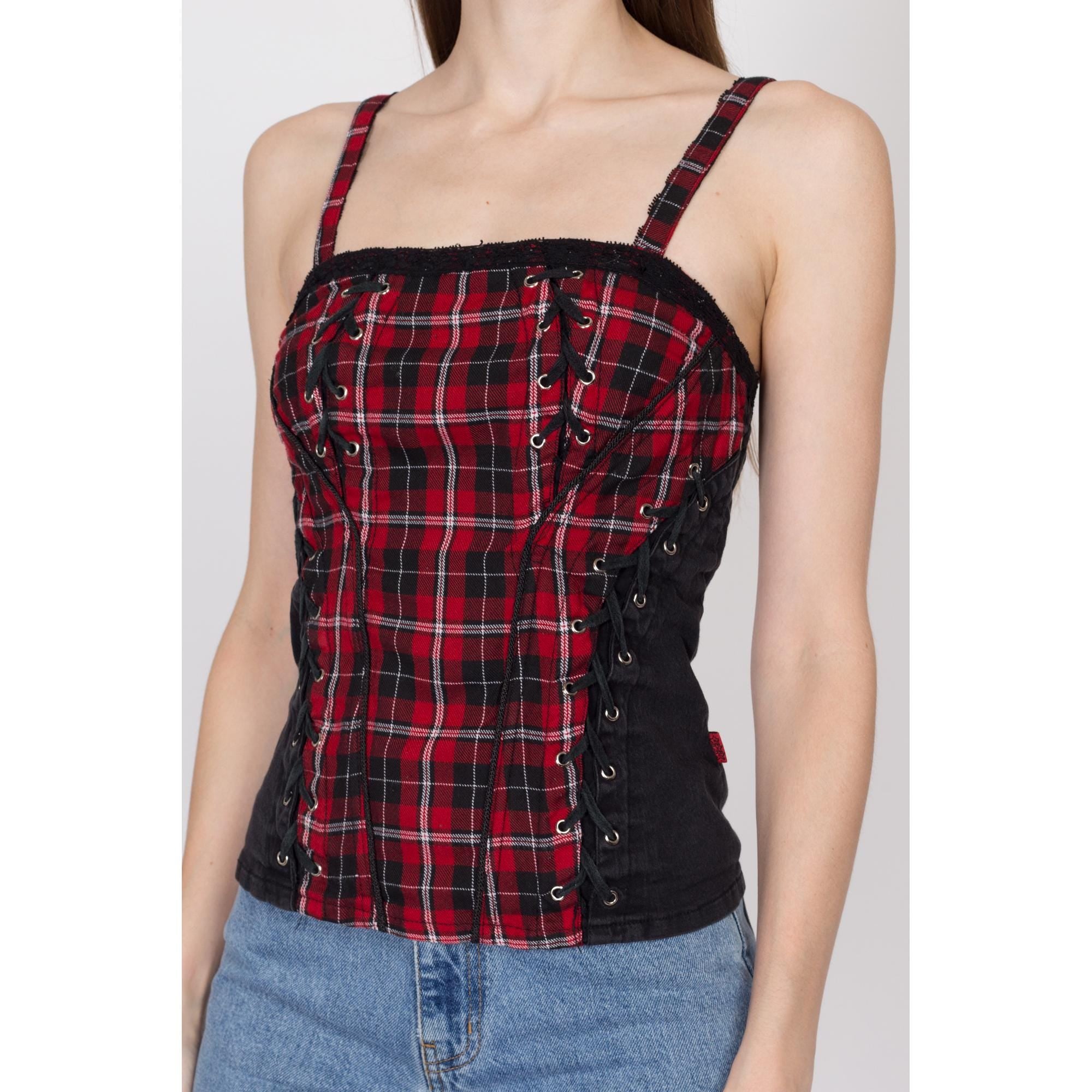 Vintage plaid tripp buying nyc corset top(M)