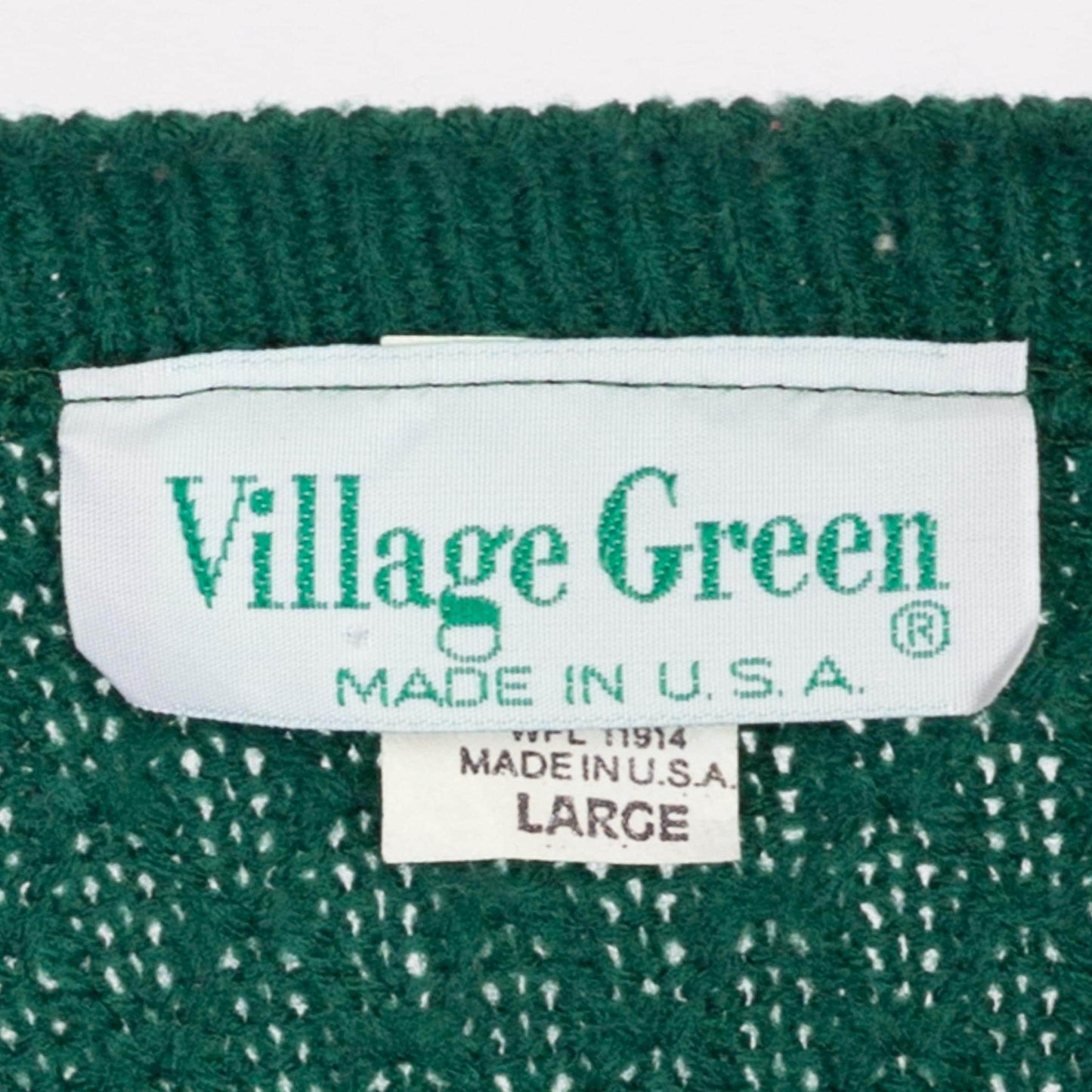 Large 80s Shamrock Green Striped Knit Sweater | Vintage Long Sleeved Pullover Jumper