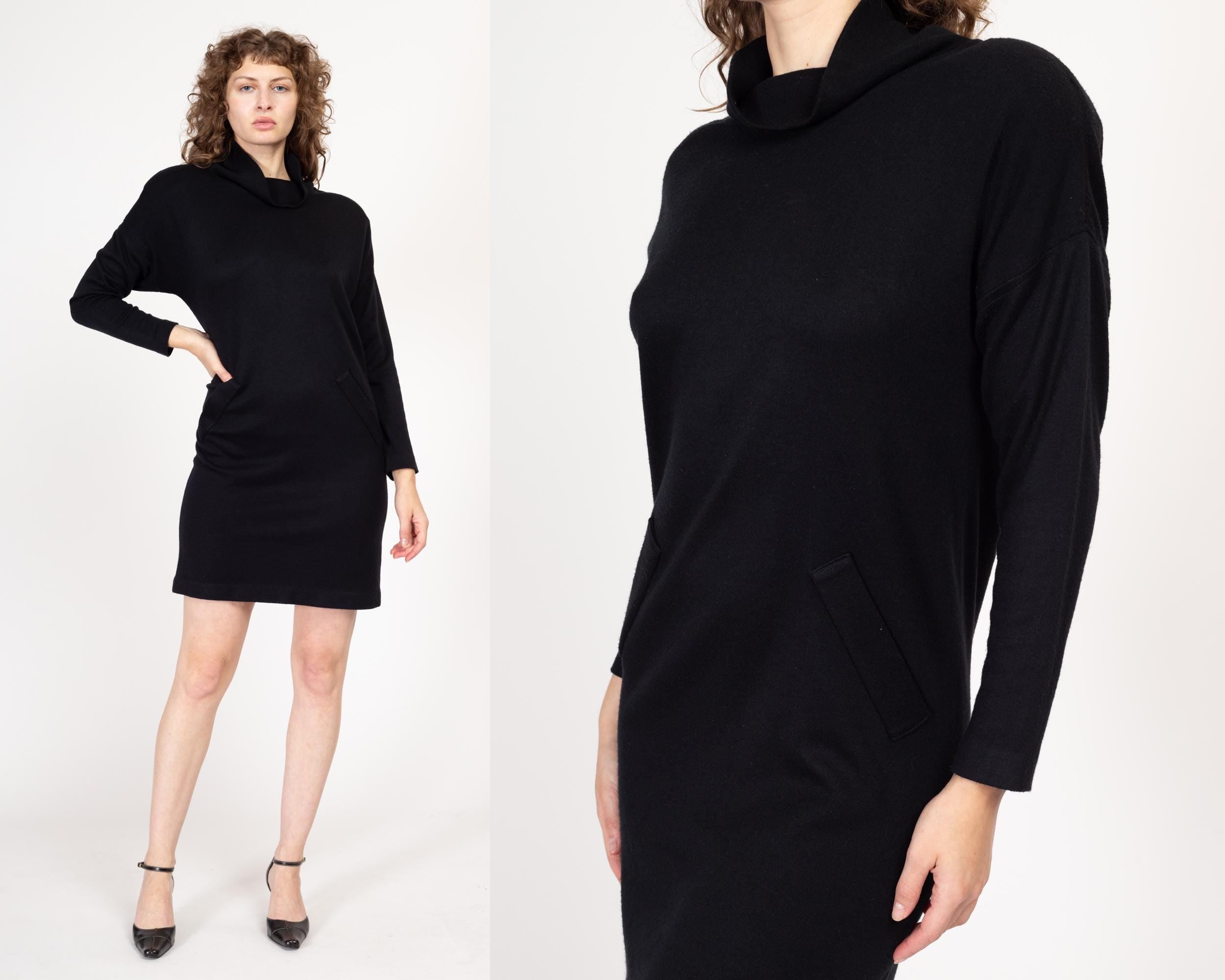 Black cowl neck sweater dress best sale