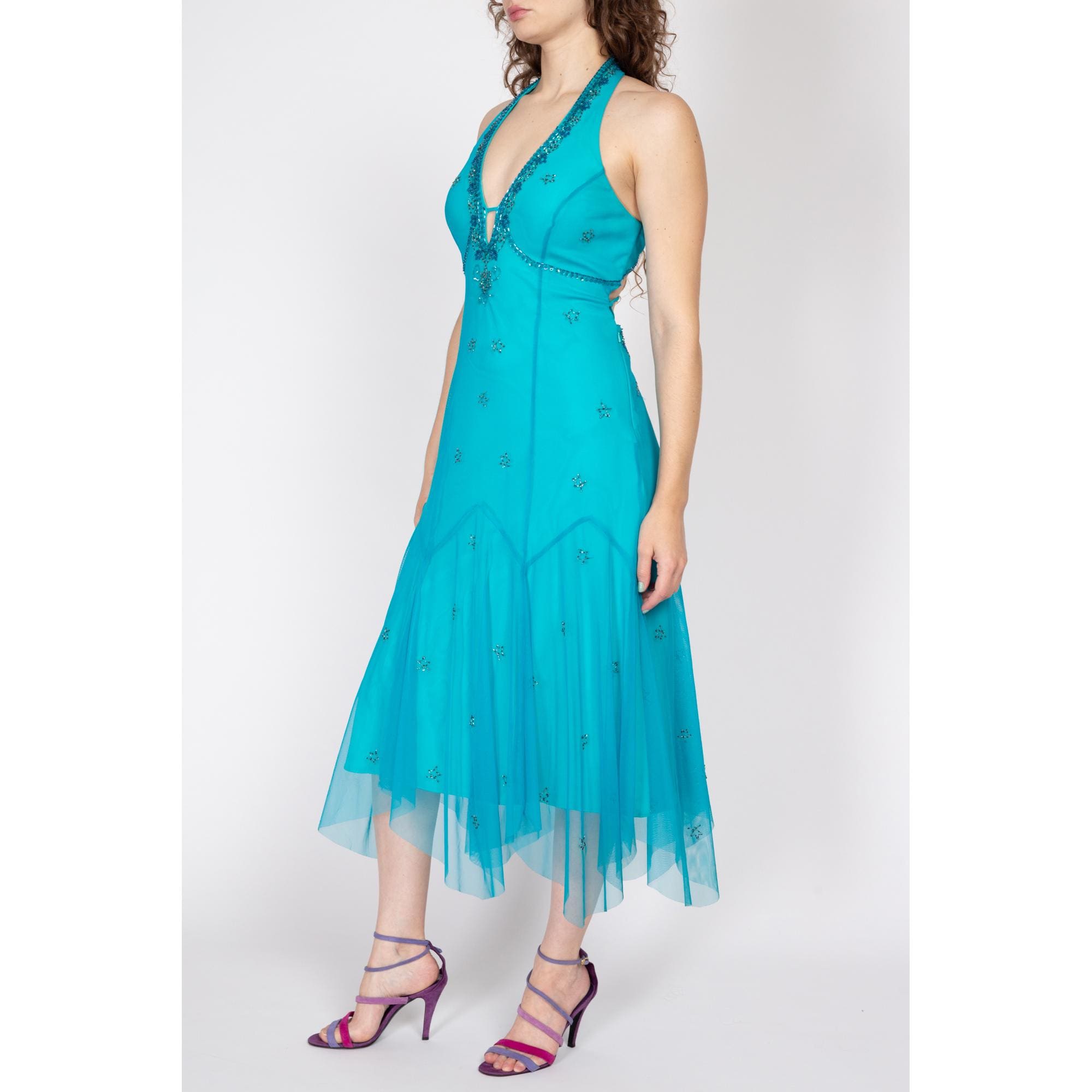 Aqua blue party dress best sale