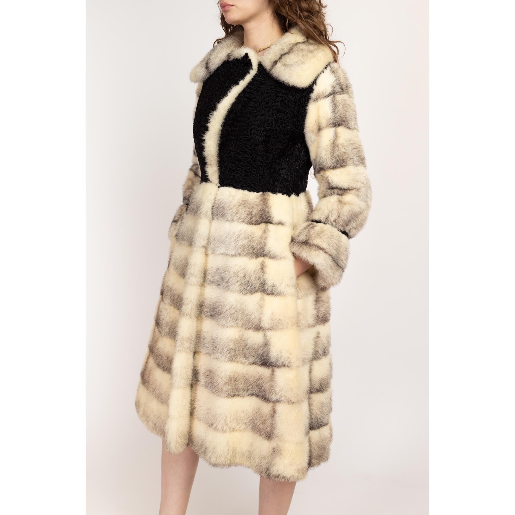 Vintage Lamb & top Mink Fur Coat