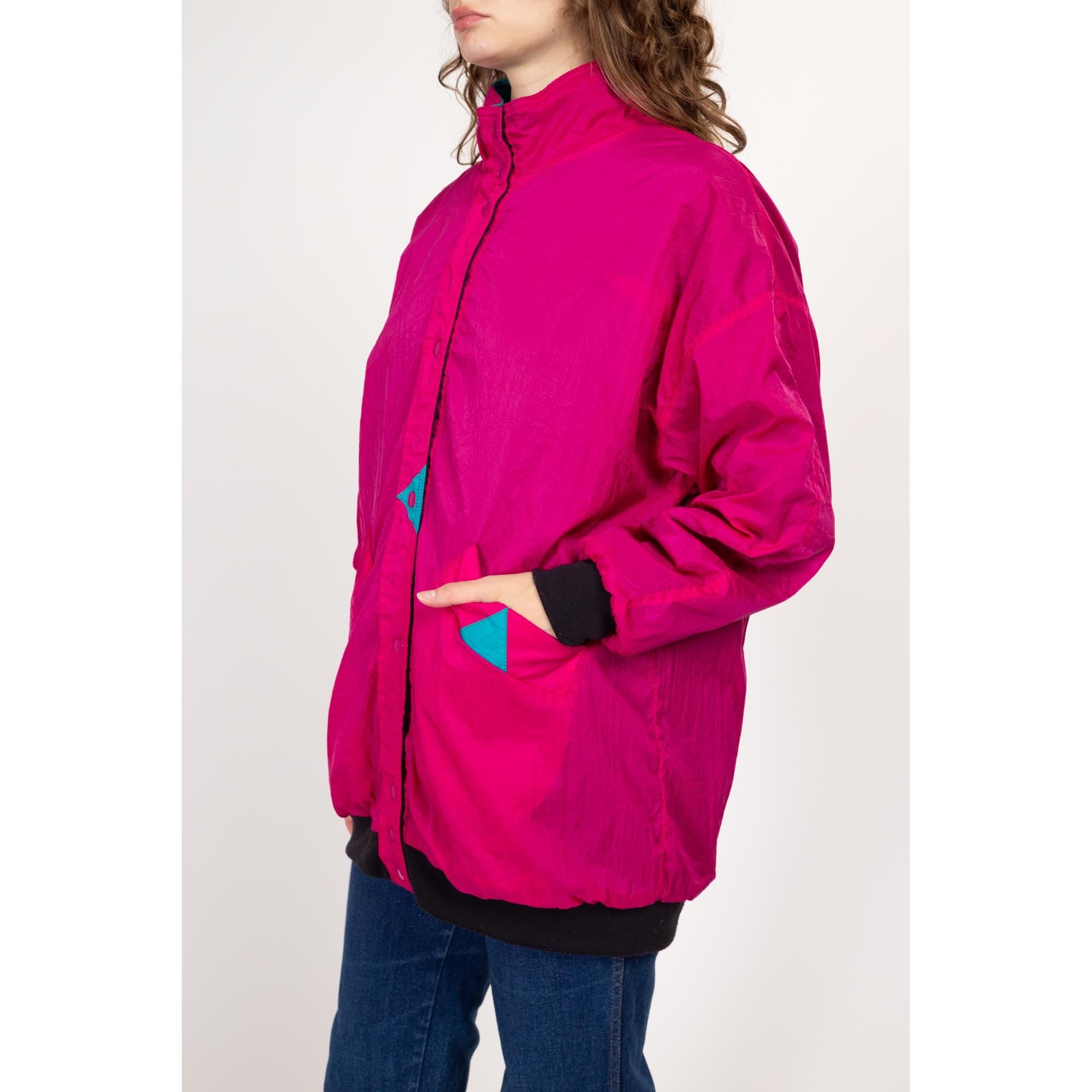 VTG Jacket Bright hot Color Block Nylon