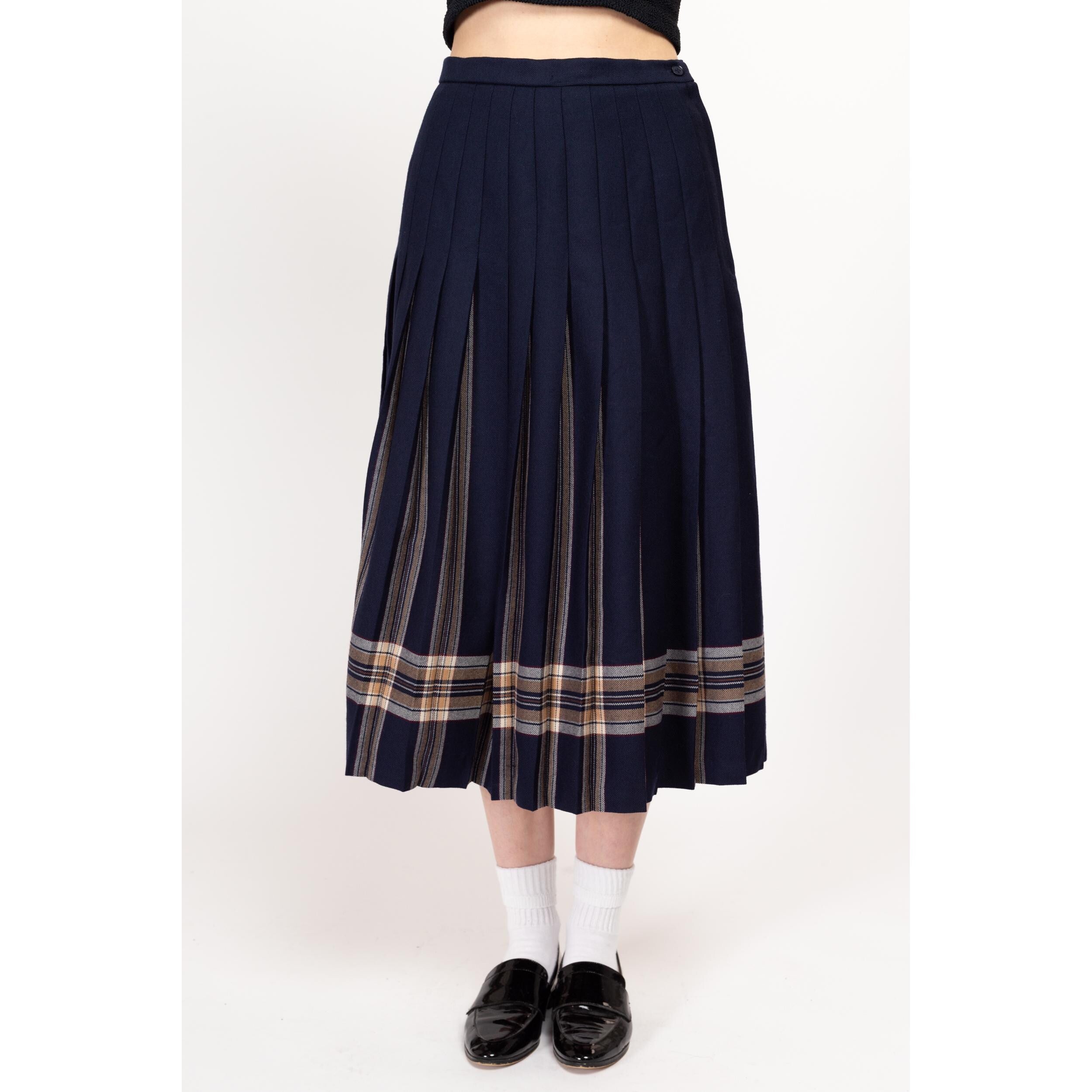 Mid length pleated skirts 80s best sale