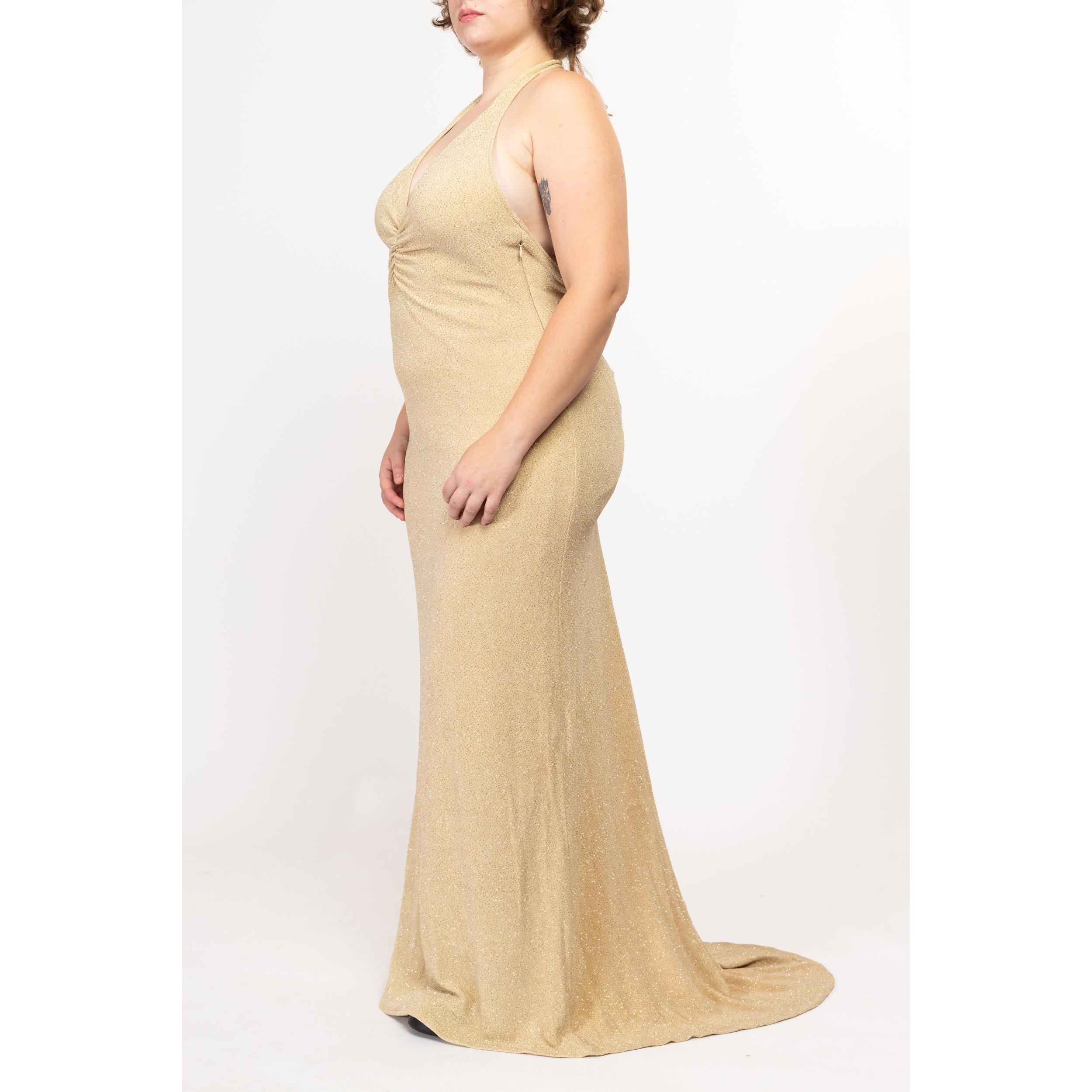 Slinky Golden 90s deals Maxi Dress