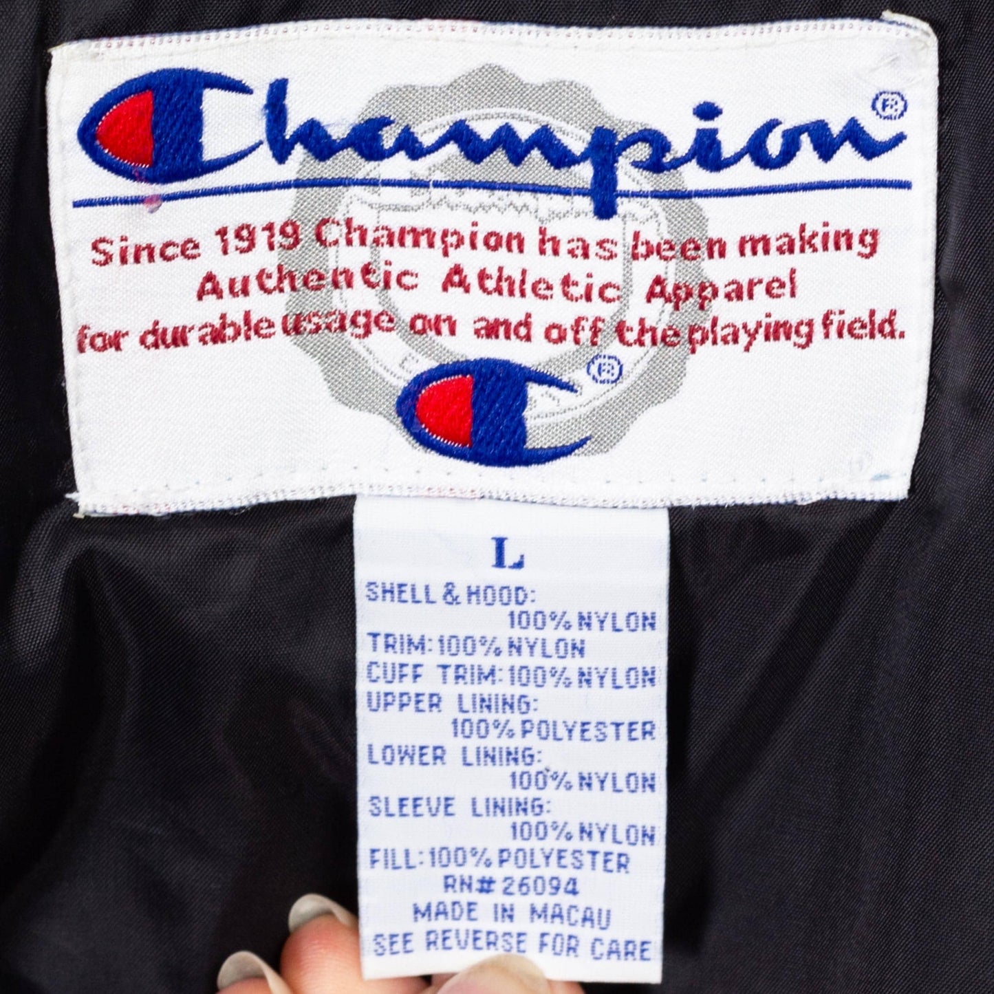 Large Y2K New England Patriots Champion Jacket | Vintage NFL Football Hooded Winter Coat