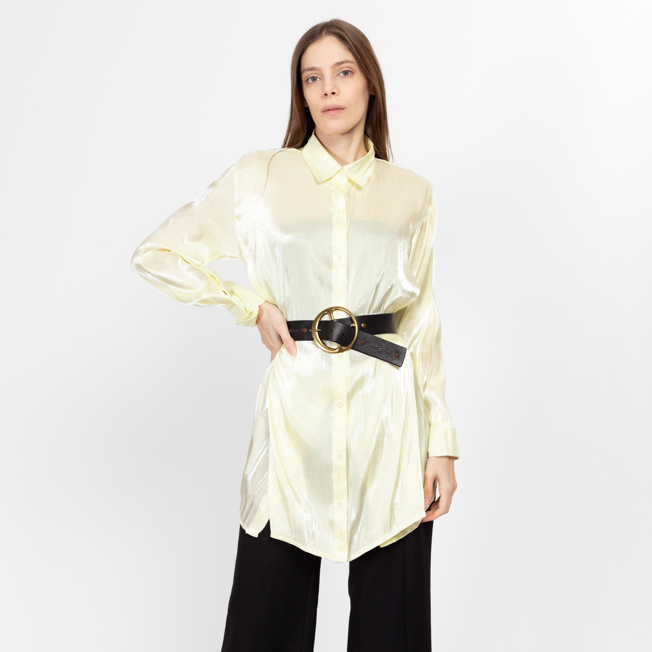 Sheer longline fashion blouse