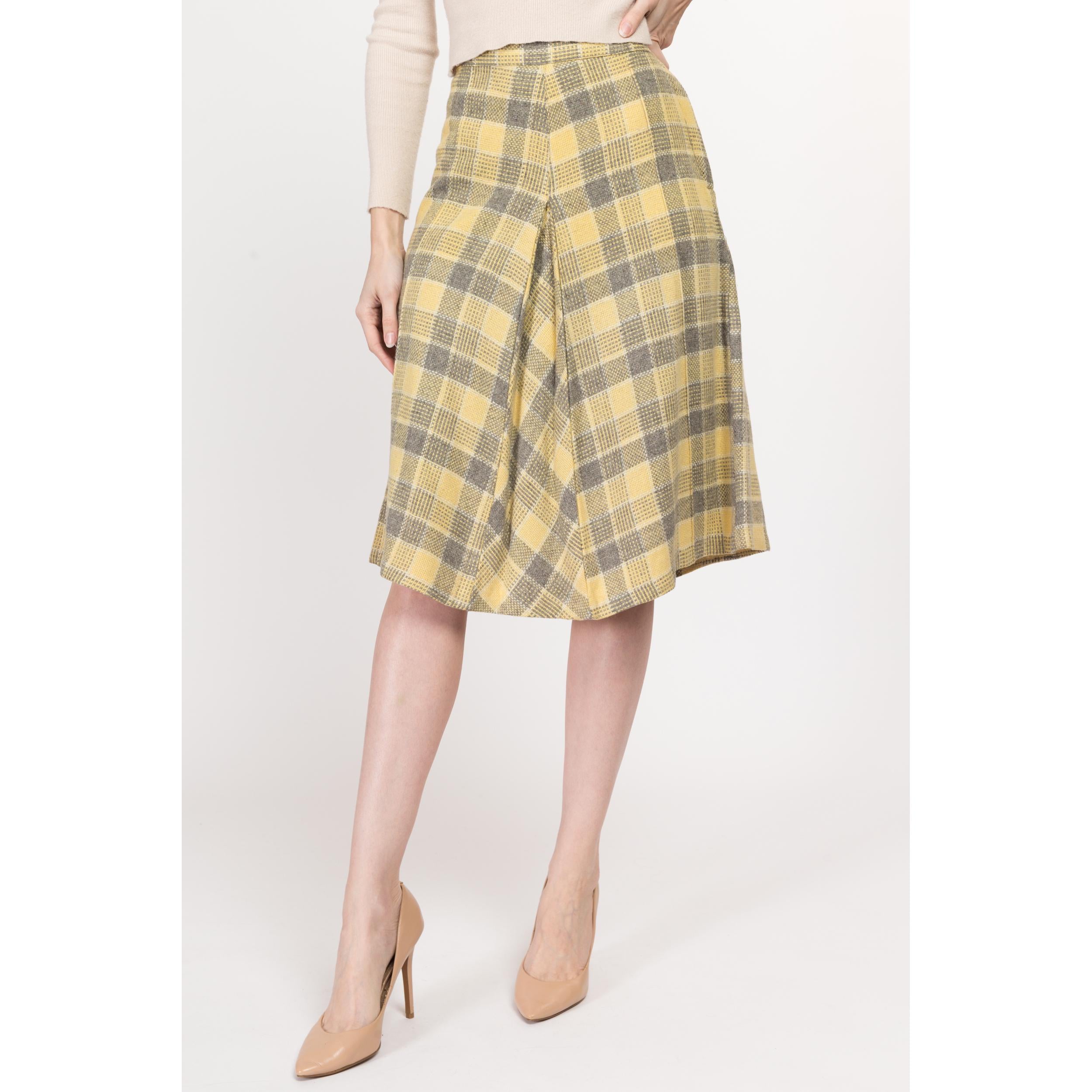 1940s plaid wool skirt best sale