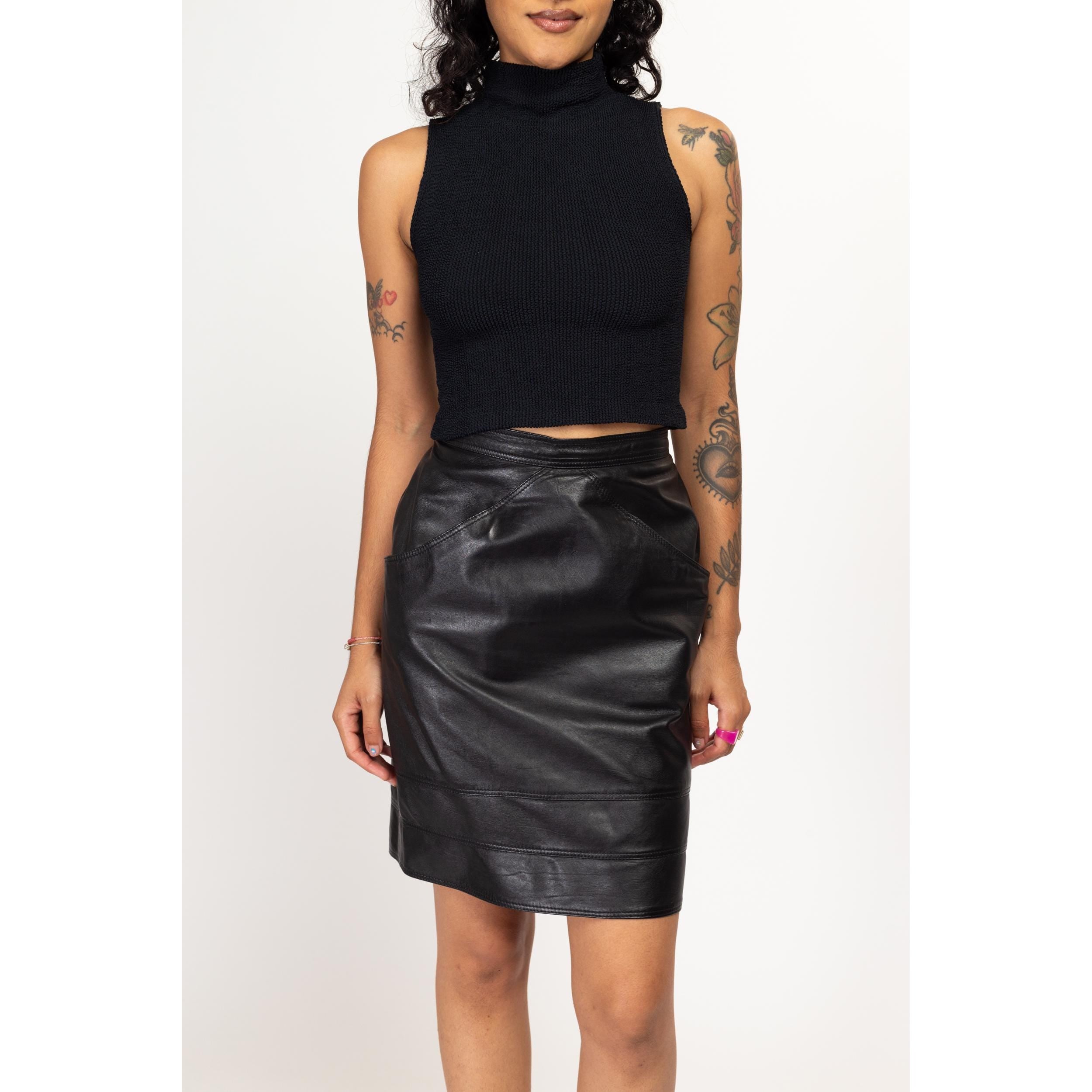 90s black mini skirt best sale