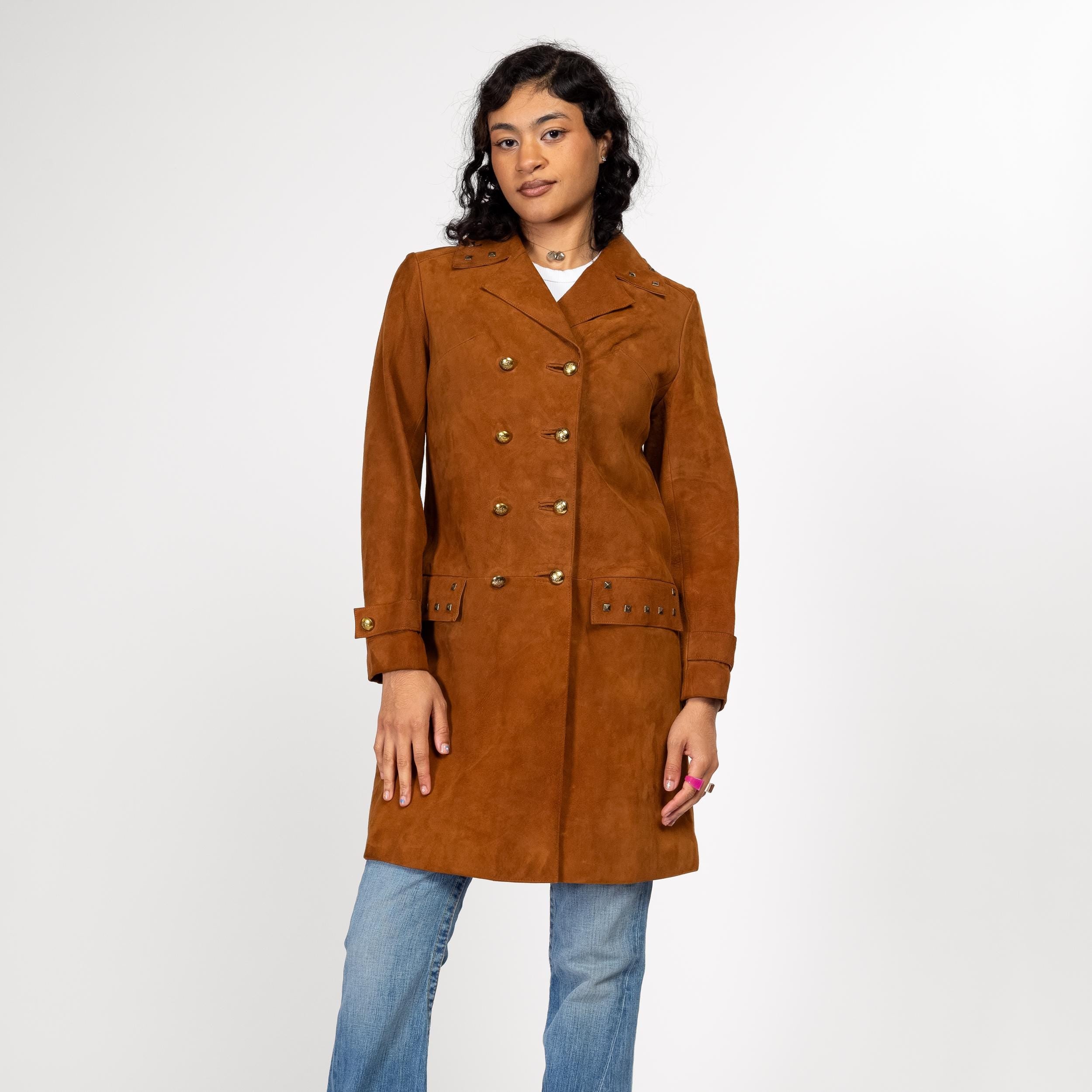 Vintage Suede Boho on sale Brown Peacoat