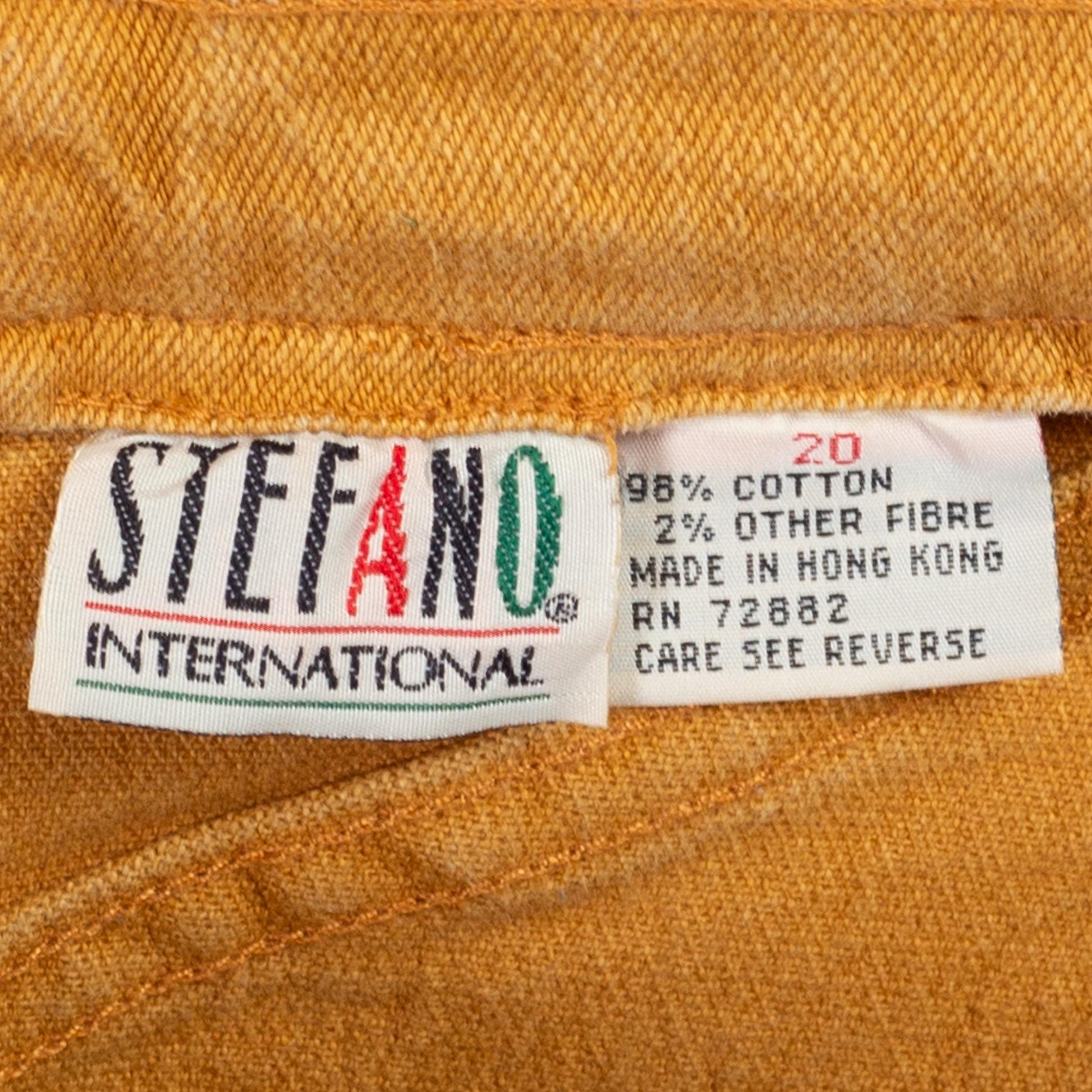 Large 80s Mustard Yellow High Waisted Skinny Jeans 32"-34" | Vintage Stefano Denim Stretchy Curvy Fit Mom Jeans