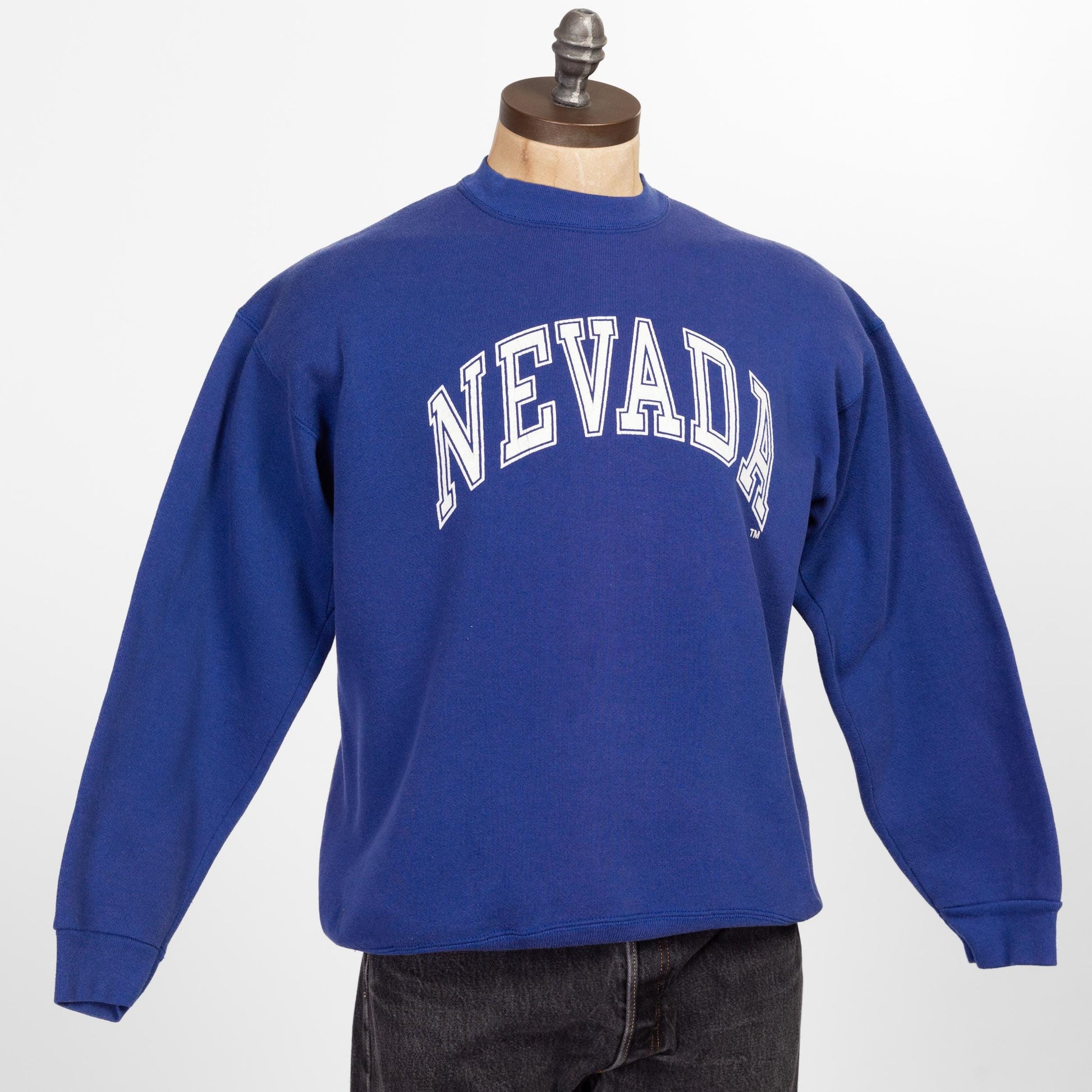 Large 90s University Of Nevada Sweatshirt | Vintage Blue Collegiate Graphic Crewneck Sweater