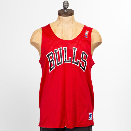 Large 90s Chicago Bulls Reversible Champion Jersey | Vintage Streetwear NBA Basketball Athletic Tank Top