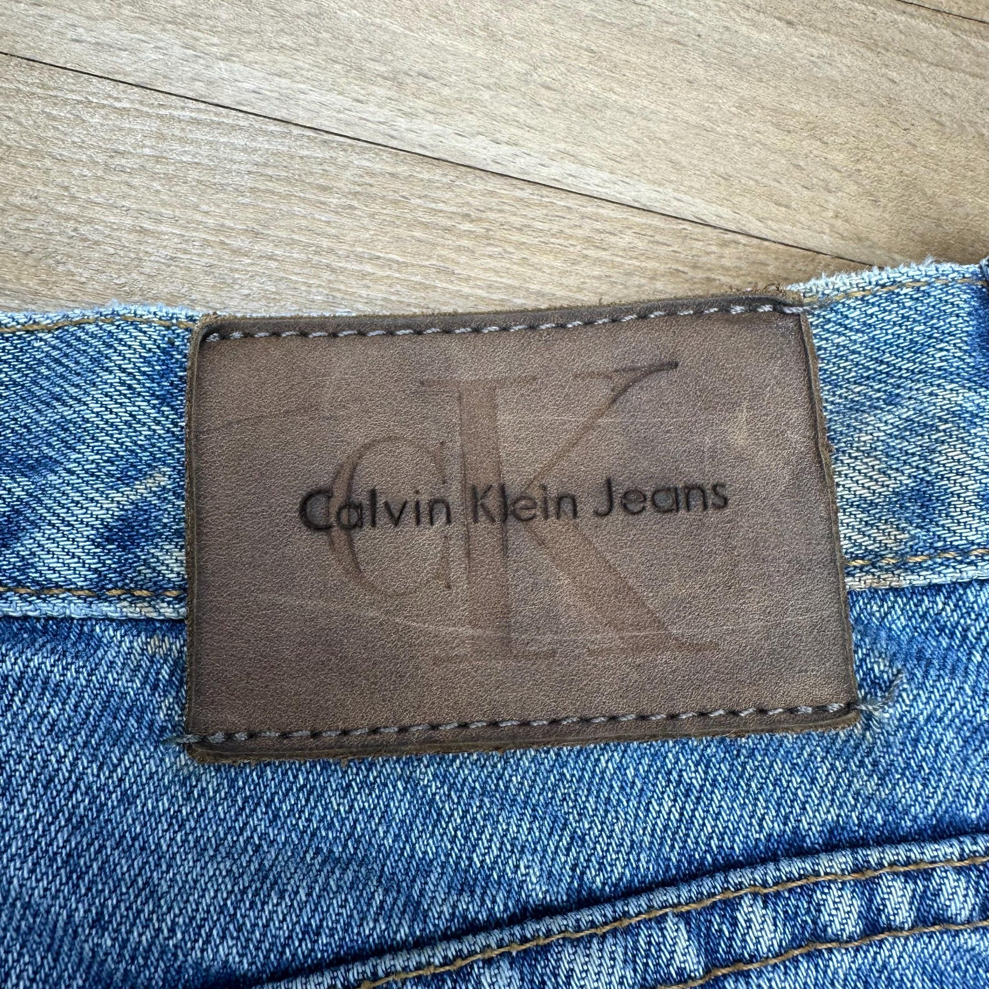 Large 90s Calvin Klein Stonewash Classic Fit Jeans 33.5" | Vintage CK Denim High Waisted Mom Jeans