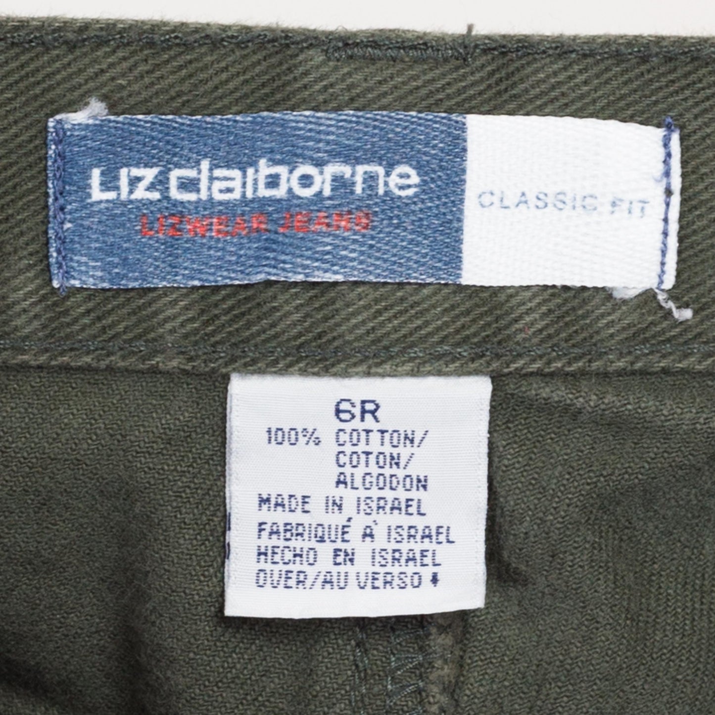 Small 90s Army Green High Waisted Jeans 26" | Vintage Liz Claiborne Tapered Leg Mom Jeans