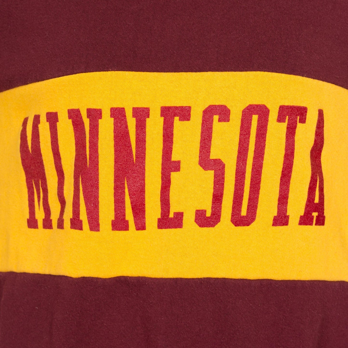 Med-Lrg 90s University Of Minnesota Striped Sweatshirt | Vintage Red & Yellow Color Block Nutmeg Mills Collegiate Pullover