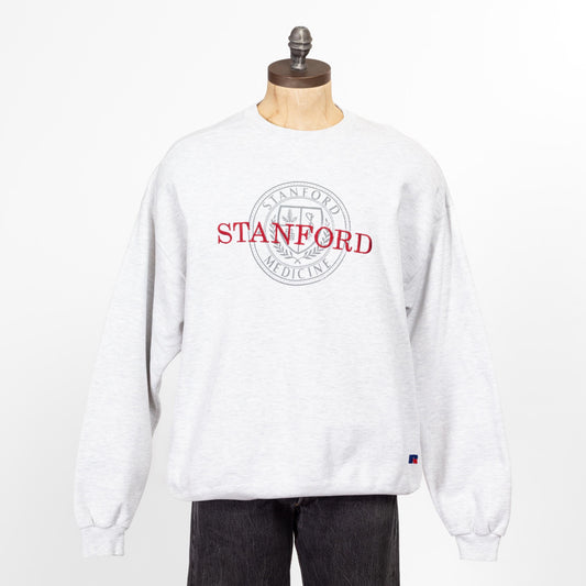 XXL 90s Stanford Medicine V Stitch Sweatshirt | Vintage Russell Athletic Heather Grey Collegiate Pullover Sweater