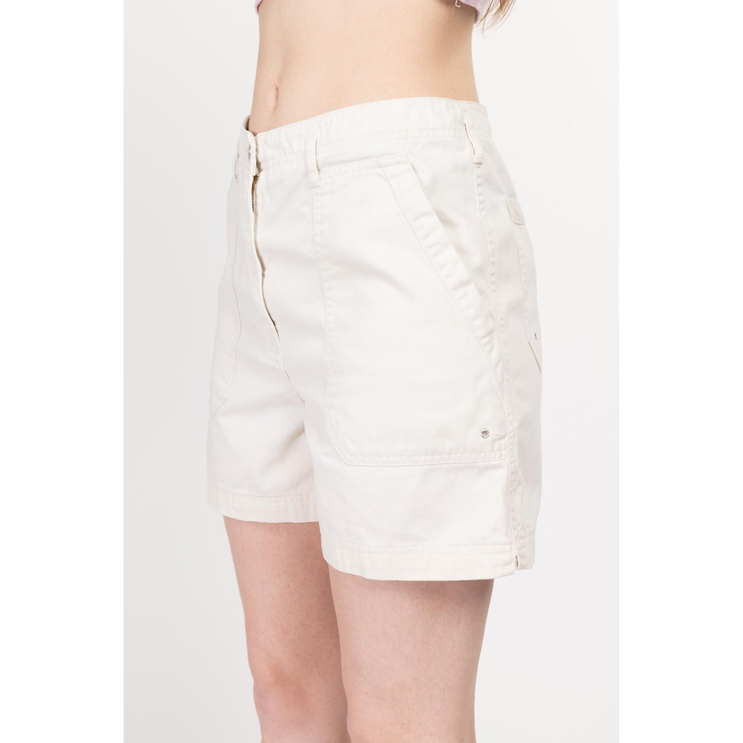 Small 90s Ralph Lauren Khaki Cotton Shorts 27" | Vintage High Waisted Casual Cargo Shorts