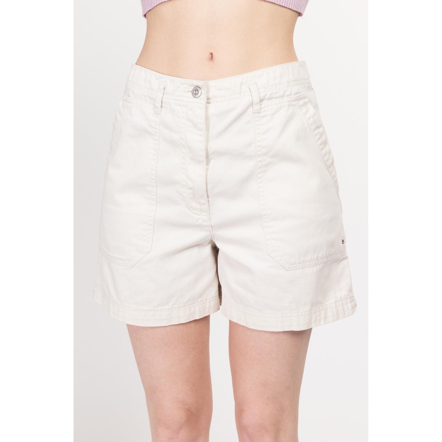 Small 90s Ralph Lauren Khaki Cotton Shorts 27" | Vintage High Waisted Casual Cargo Shorts