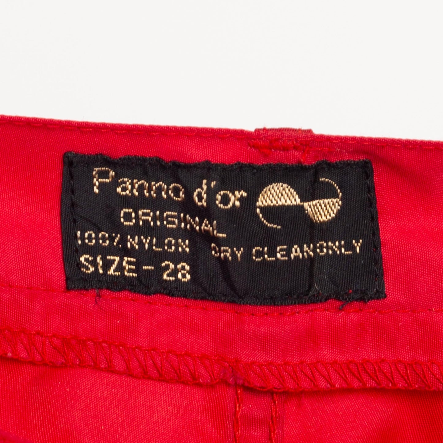 XS-Sm 80s Red High Waisted Parachute Pants 27" | Vintage Panno D'or Tapered Leg Nylon Windbreaker Pants