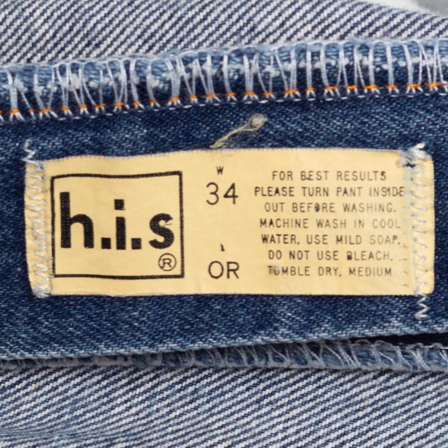 XL 70s Chic By H.I.S. High Waisted Western Yoke Jeans 34” | Vintage Medium Wash Denim Straight Leg Mom Jeans