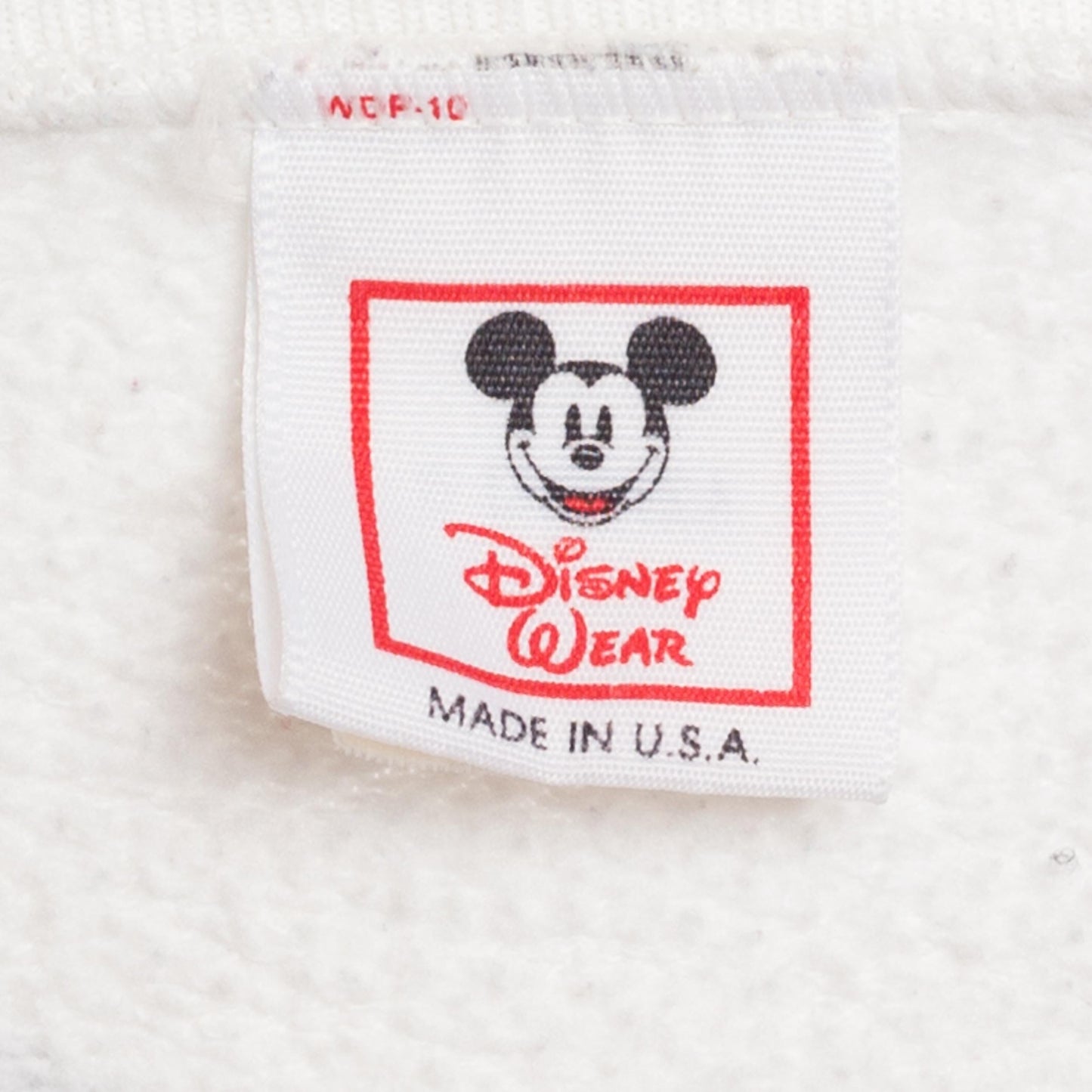 Large 90s Mickey Mouse Front & Back Graphic Sweatshirt | Vintage White Disney Cartoon Crewneck