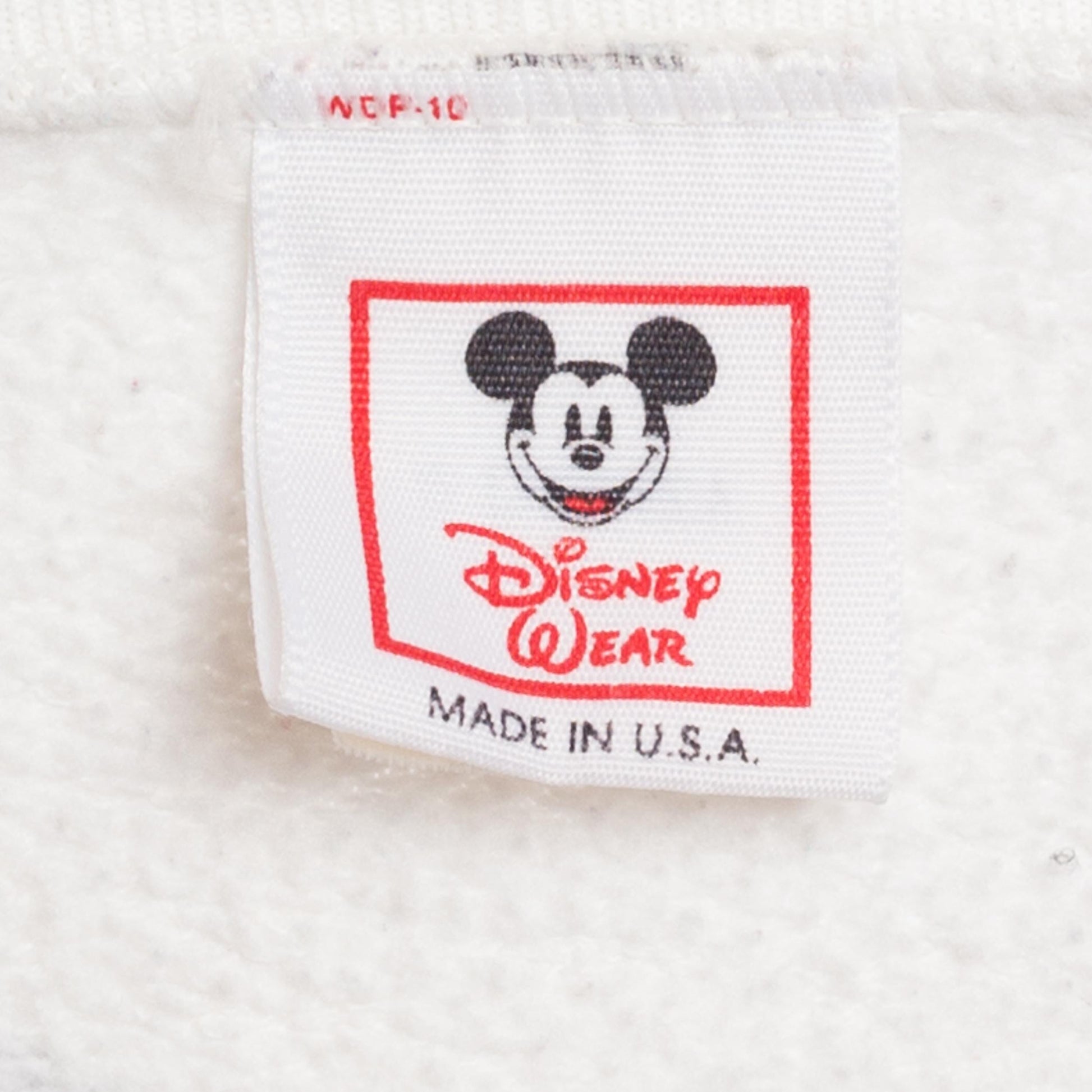 Large 90s Mickey Mouse Front & Back Graphic Sweatshirt | Vintage White Disney Cartoon Crewneck