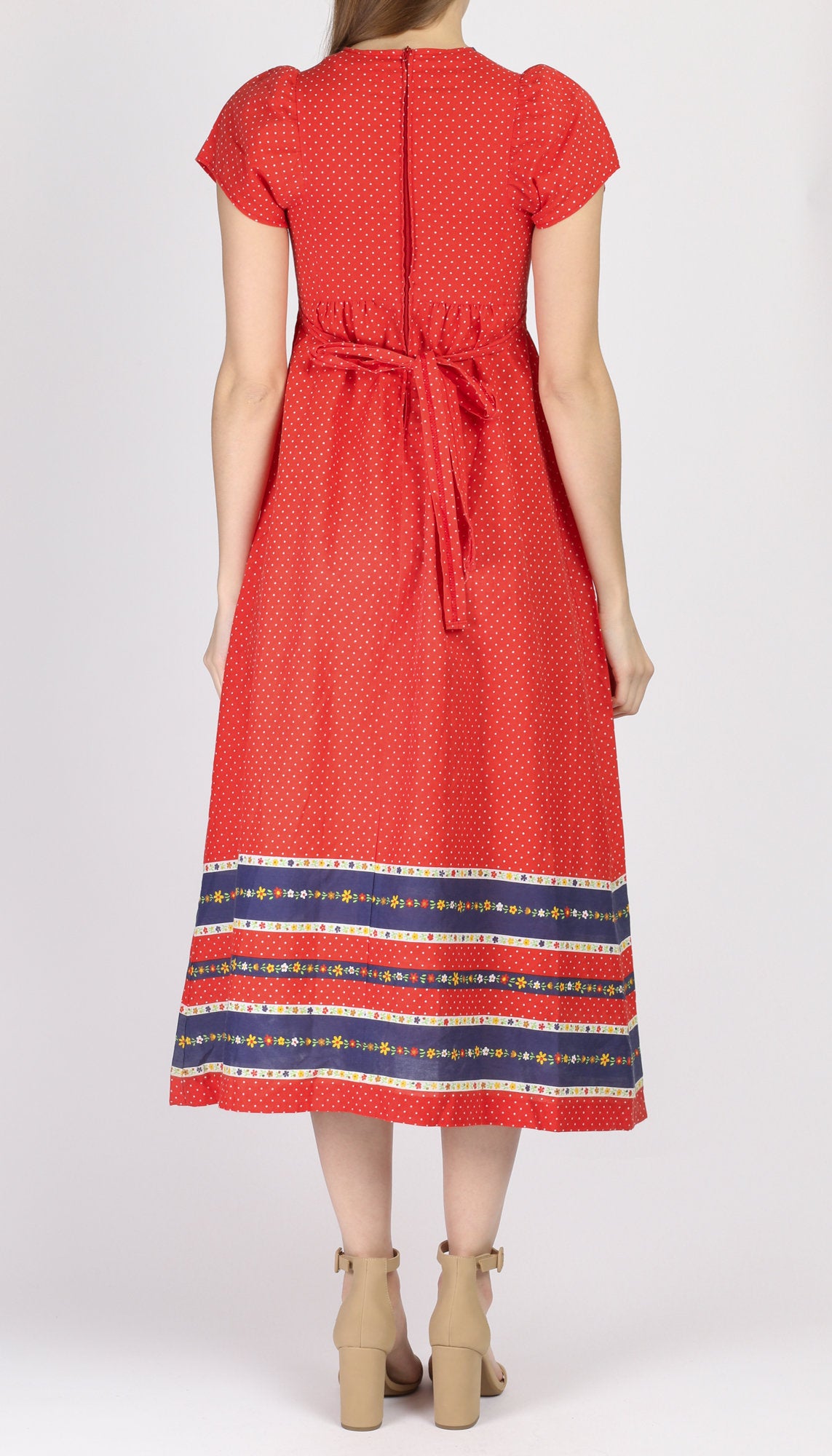 Polka dot midi prairie hot sale dress