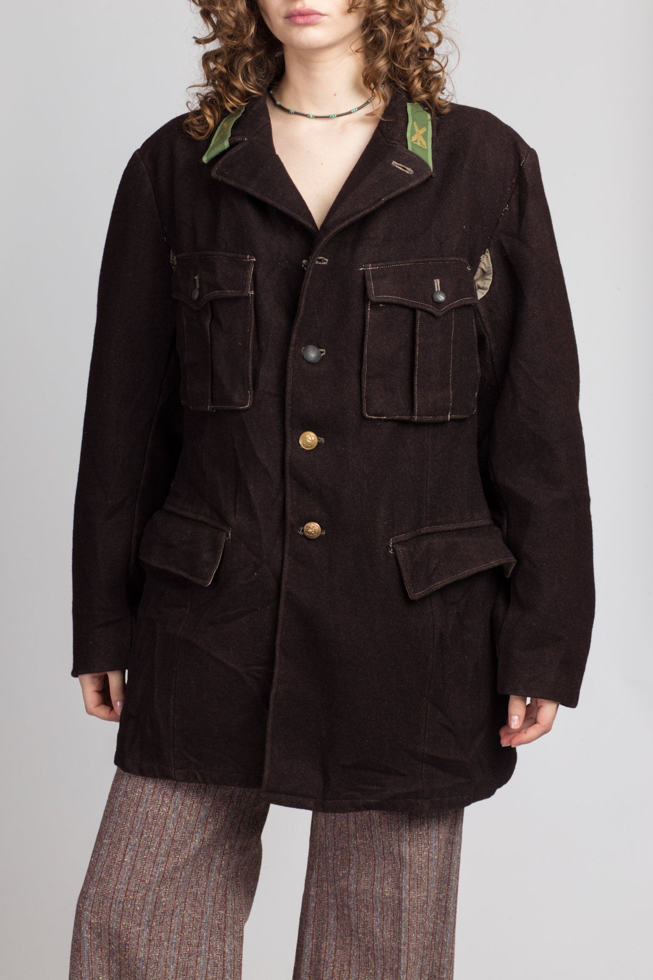 Vintage wool military on sale jacket