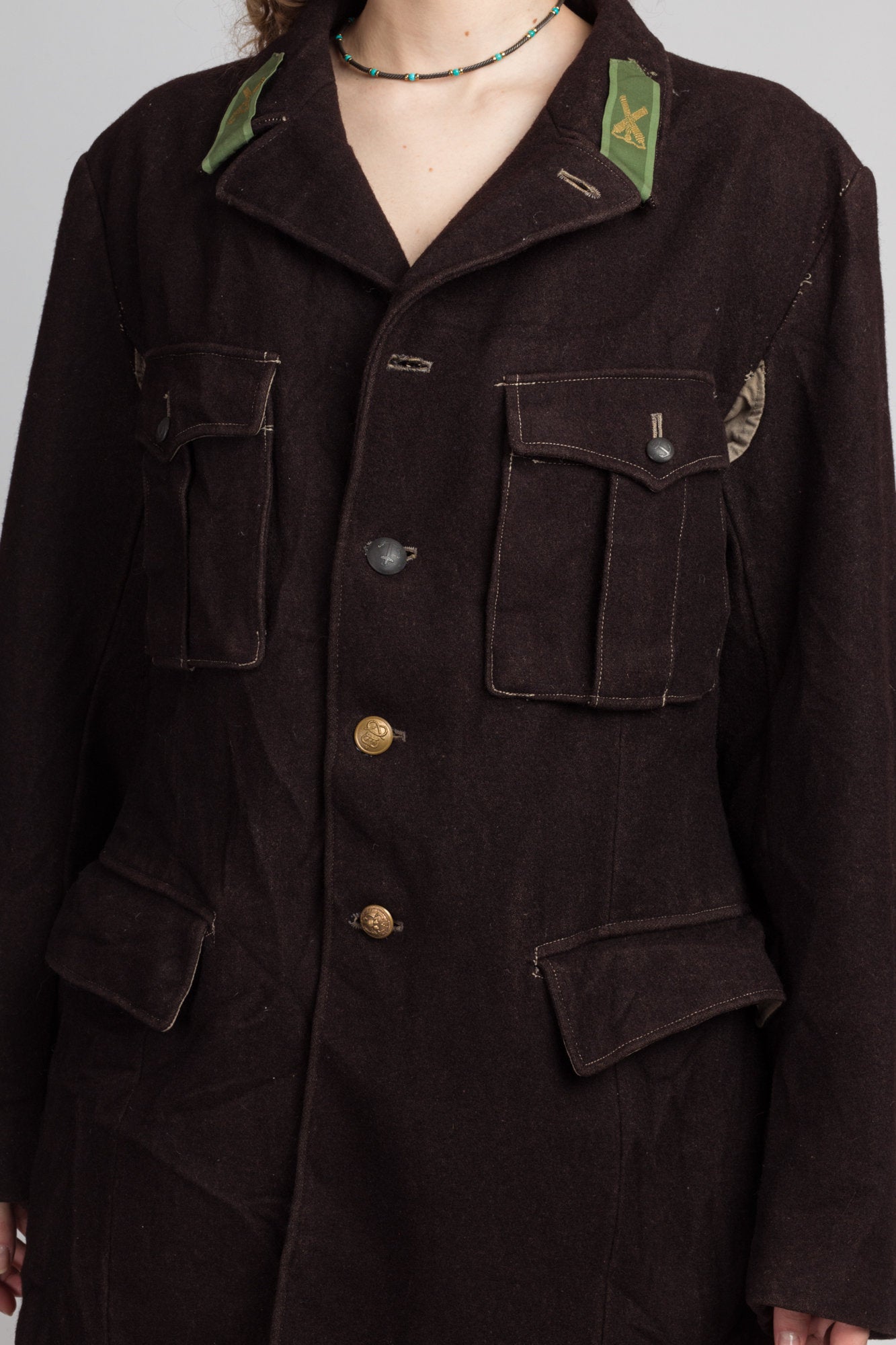 Wool military hot sale jacket