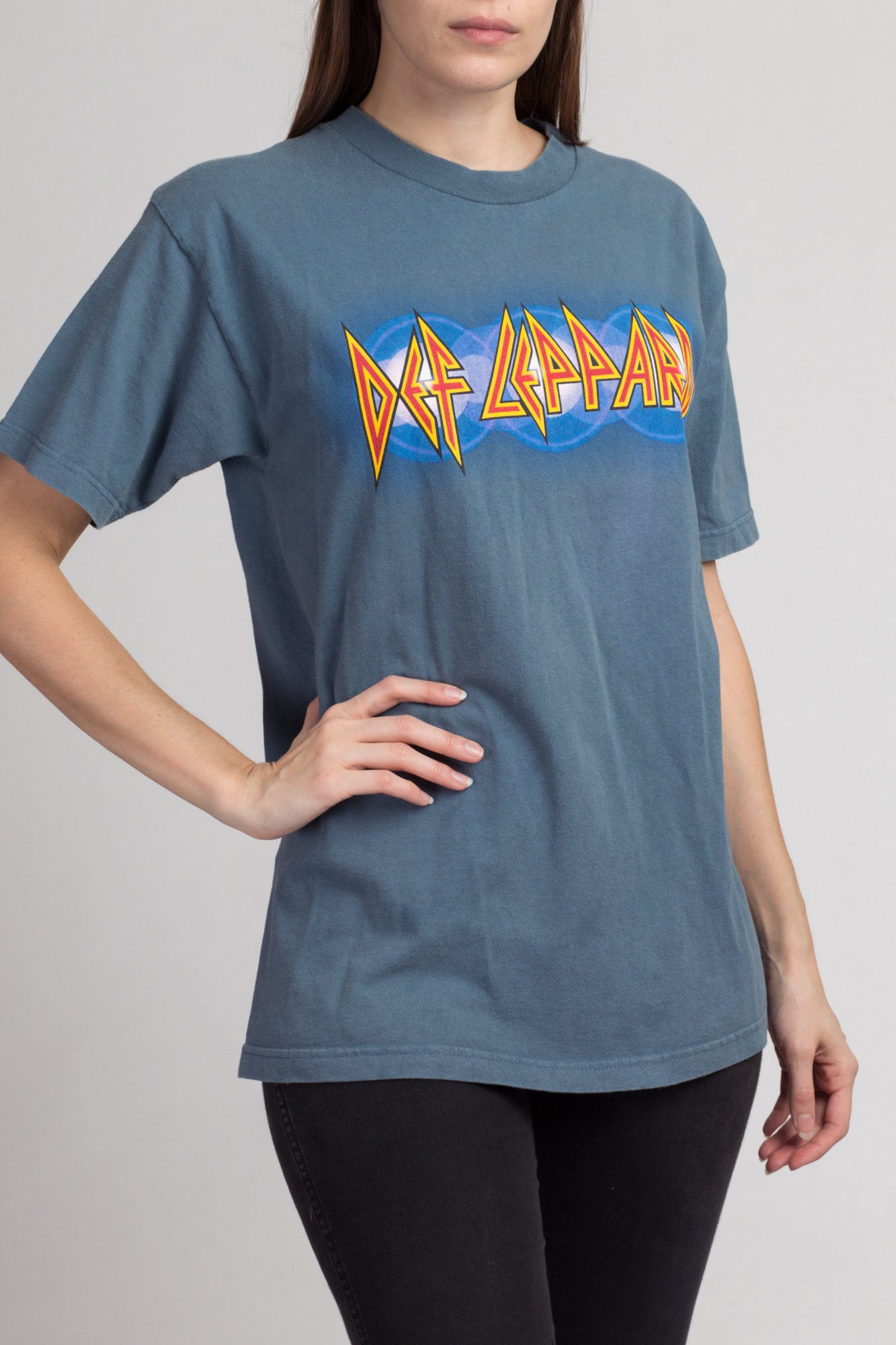 90s giant ジャイアント def leppard band t バンドt-