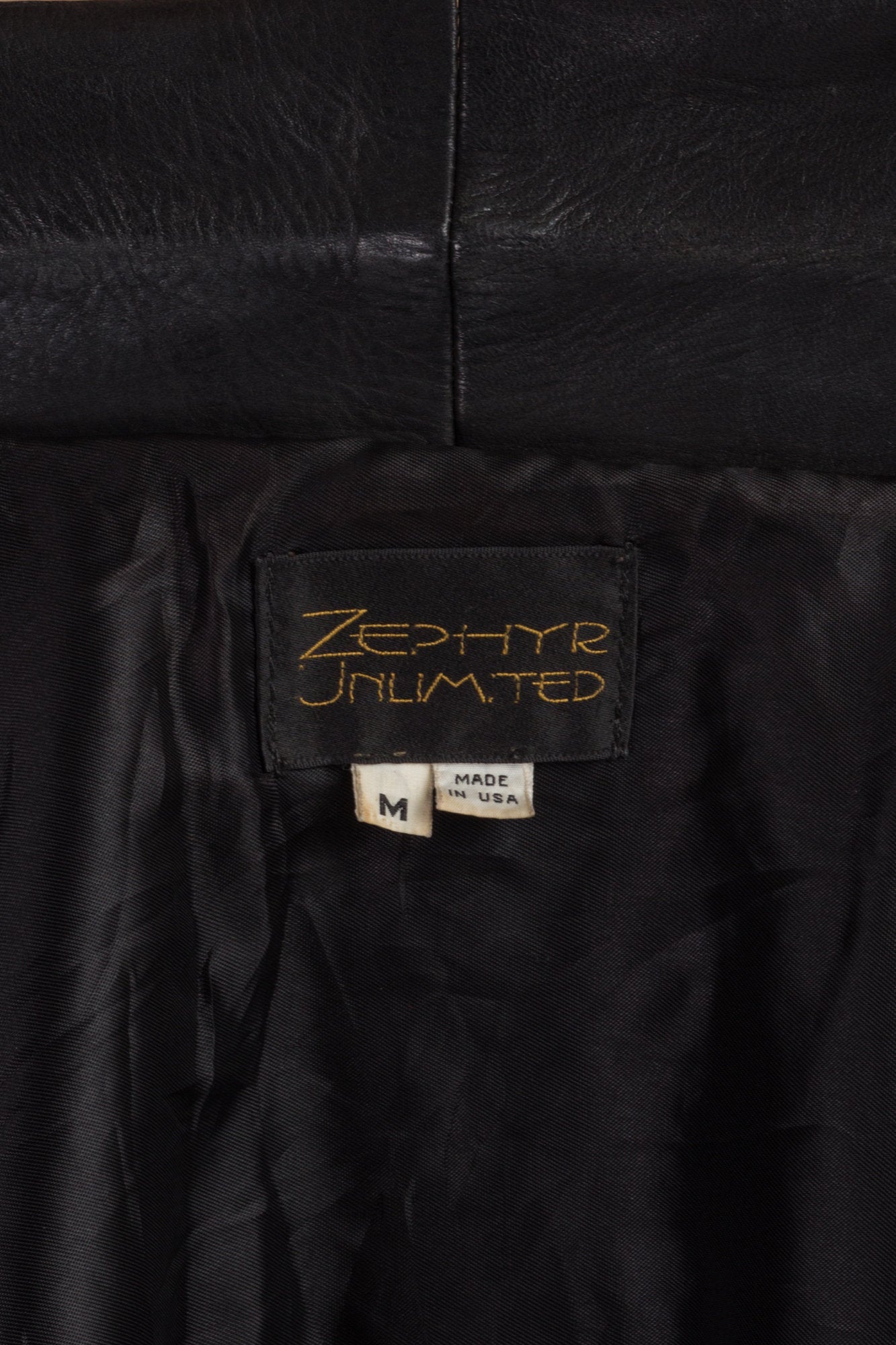 90s Zephyr Unlimited Raw Edge Cropped Leather Jacket - Medium